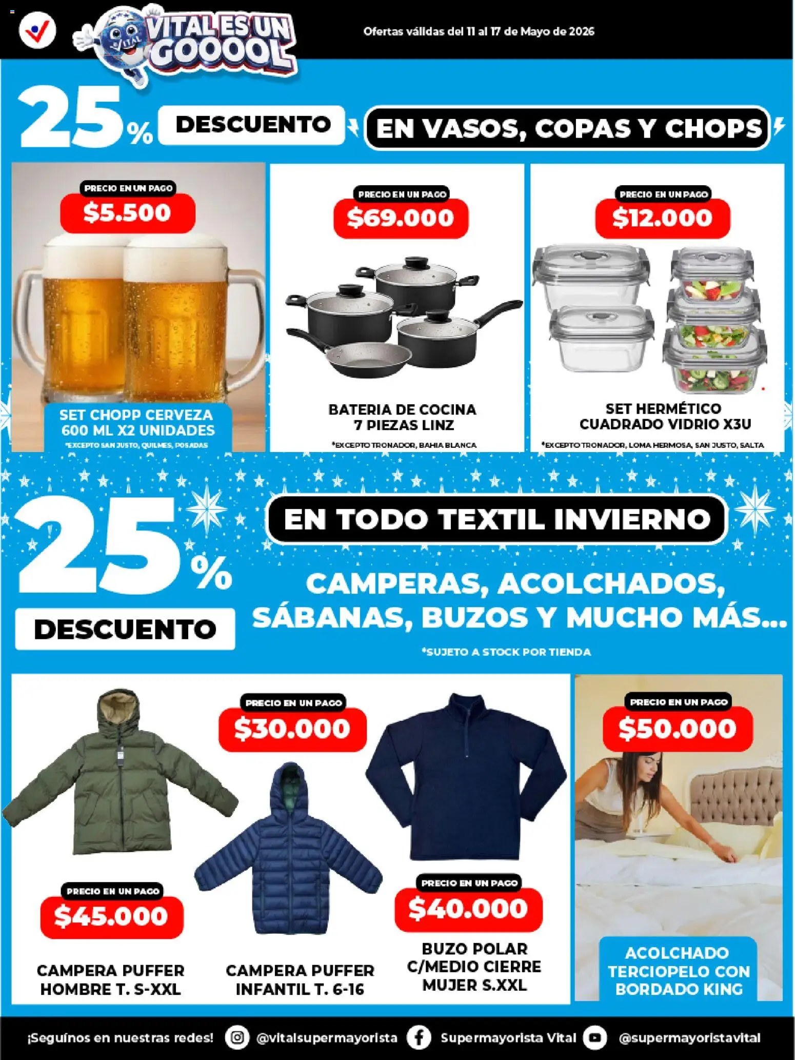 Vital Ofertas Especial de nonfood │ válido desde el 11.05.2026 | Página: 3 | Productos: Buzo, Campera, Acolchado, Cerveza