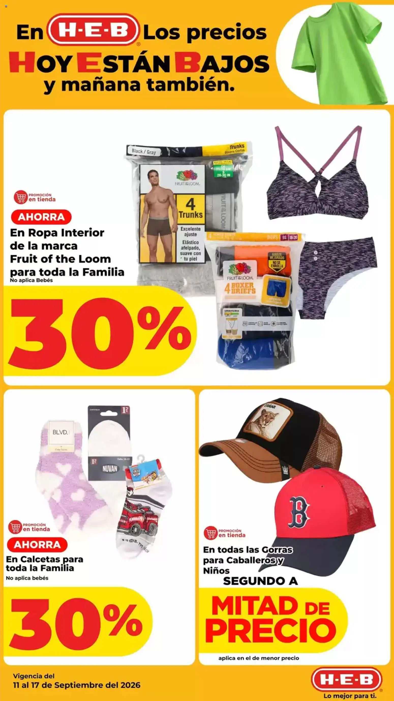 Nuevas ofertas de H-E-B válidas en toda la República Mexicana desde el 11/09/2026. ¡Encuentra las mejores ofertas en H-E-B folleto! | Página: 11