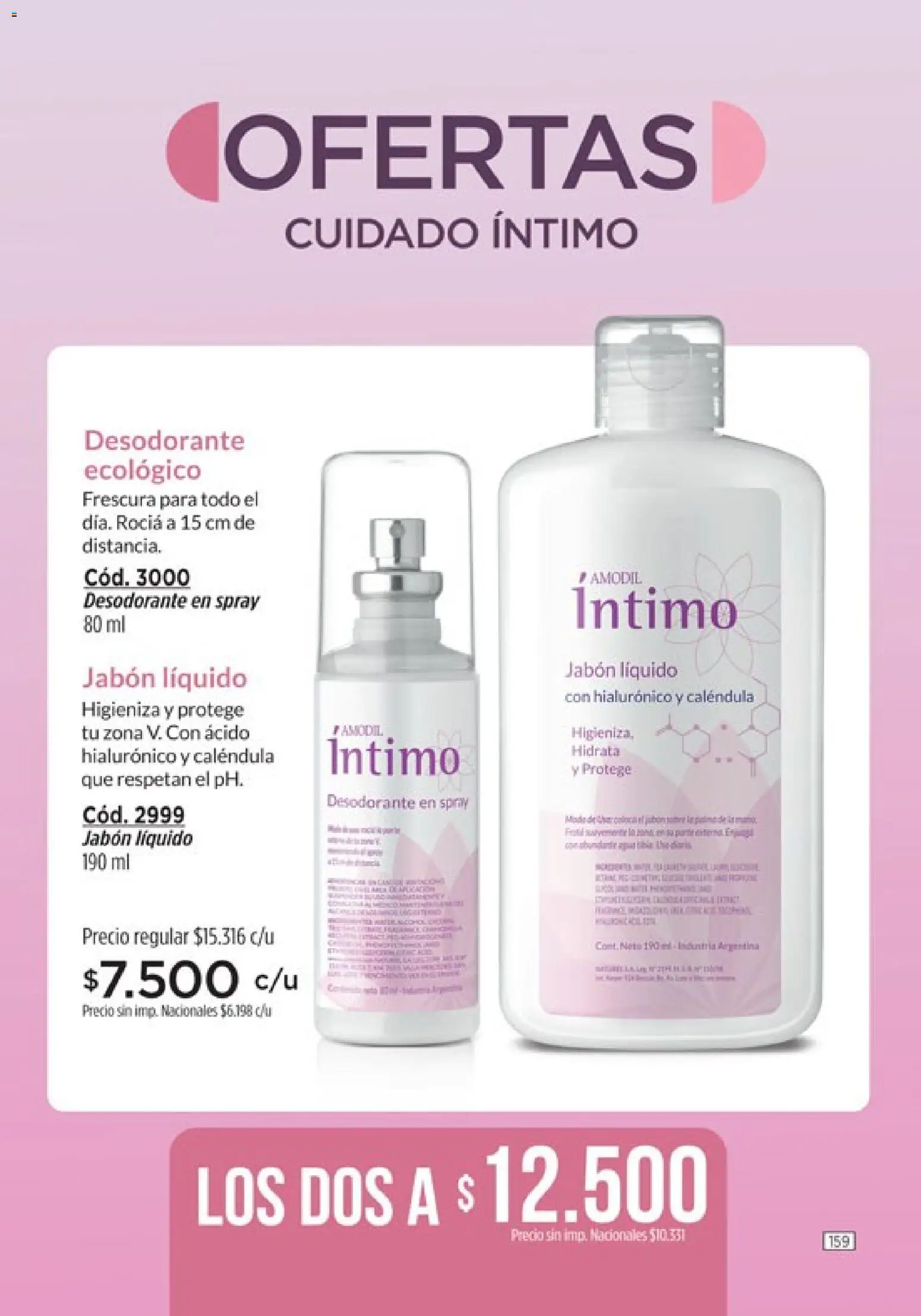 Catálogo Amodil Campaña 14 │ válido desde el 07/08/2026 | Página: 159 | Productos: Jabón líquido, Jabón, Desodorante