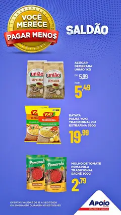 Apoio Mineiro - Ofertas da semana - Pré-Visualização do folheto da loja Apoio Mineiro, válido de 13/07/2026 | Página: 2 | Produtos: Açúcar demerara, Batata palha, Açúcar, Batata