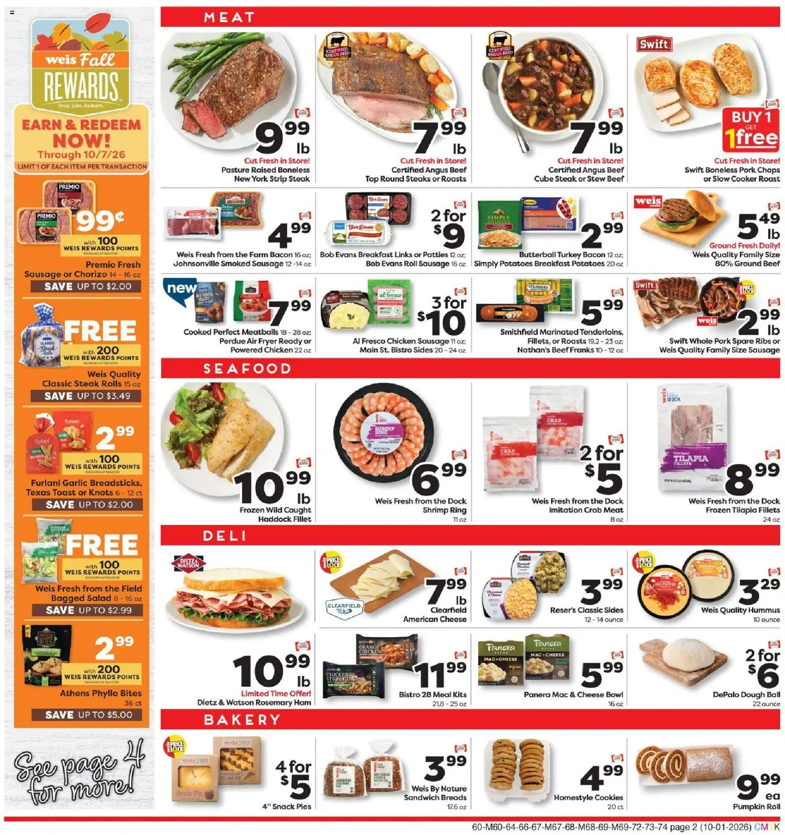 Weis Weekly Ad - valid from 10/01/2026 | Page: 5 | Products: Pork, Potatoes, Dough, Hummus