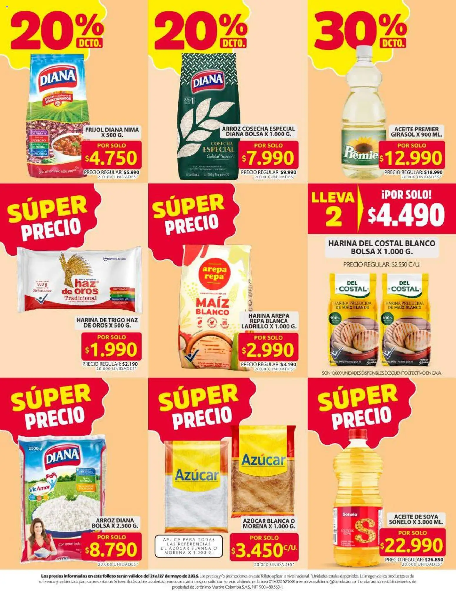 Ara revista - valida desde el 21.05.2026 | Página: 2 | Productos: Arepa, Ladrillo, Sobre, Aceite