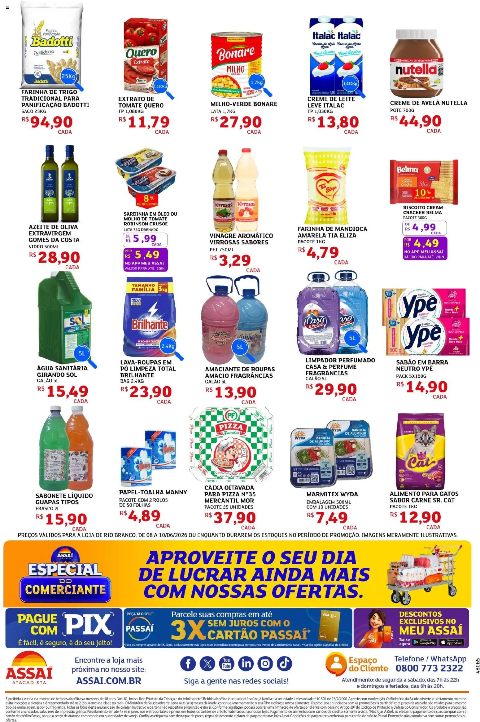 Assaí Atacadista Folheto - válido de 08.06.2026 | Página: 2 | Produtos: Sabonete, Creme de leite, Sardinha, Amaciante