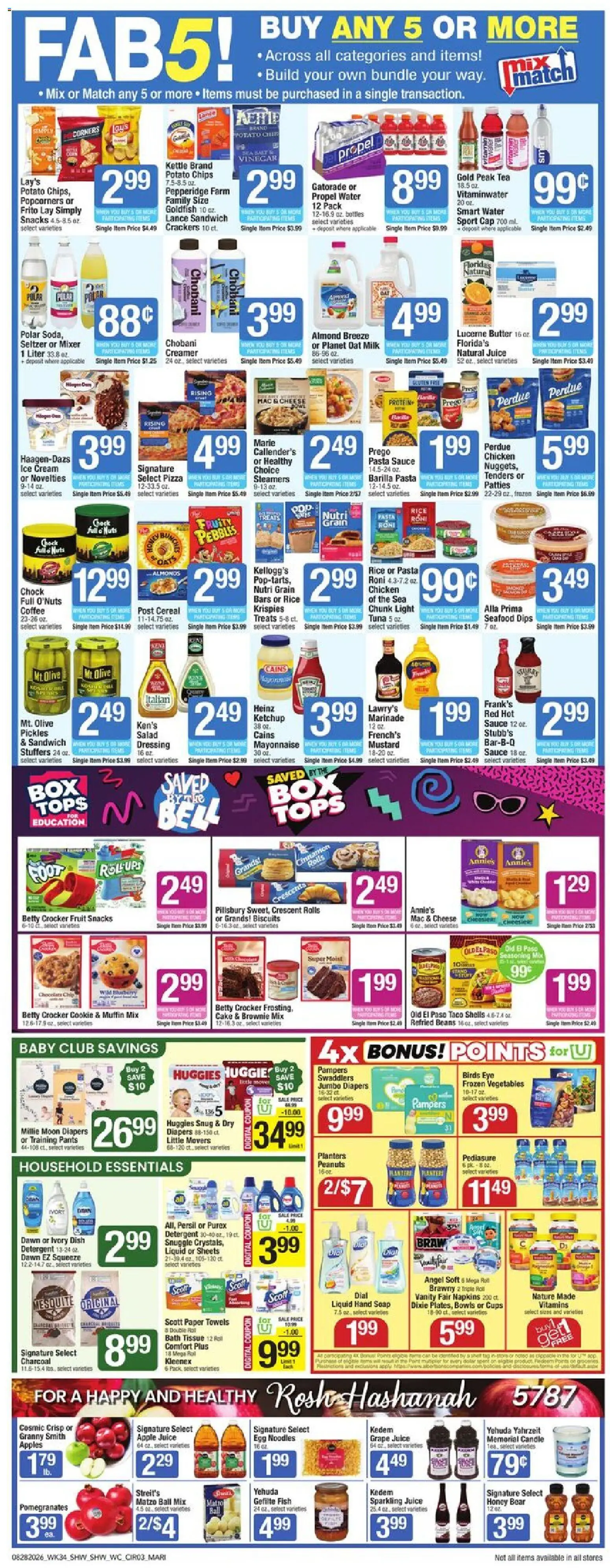 Shaw's Weekly Ad - valid from 08/28/2026 | Page: 3 | Products: Almonds, Cheese, Juice, Ice