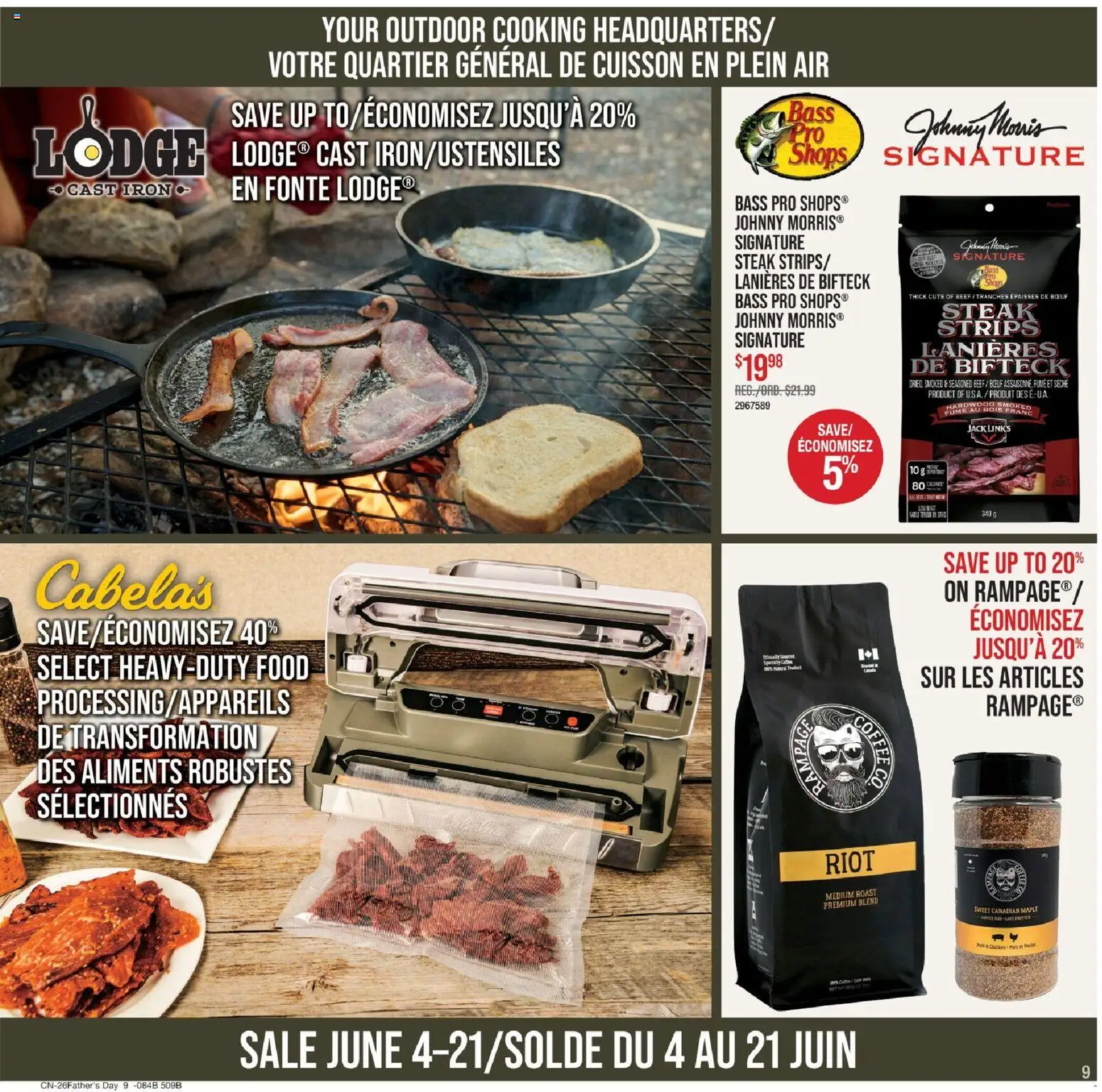 Cabelas flyer valid from 04.06.2026 | Page: 9 | Products: Beef, Iron, Coffee, Chicken