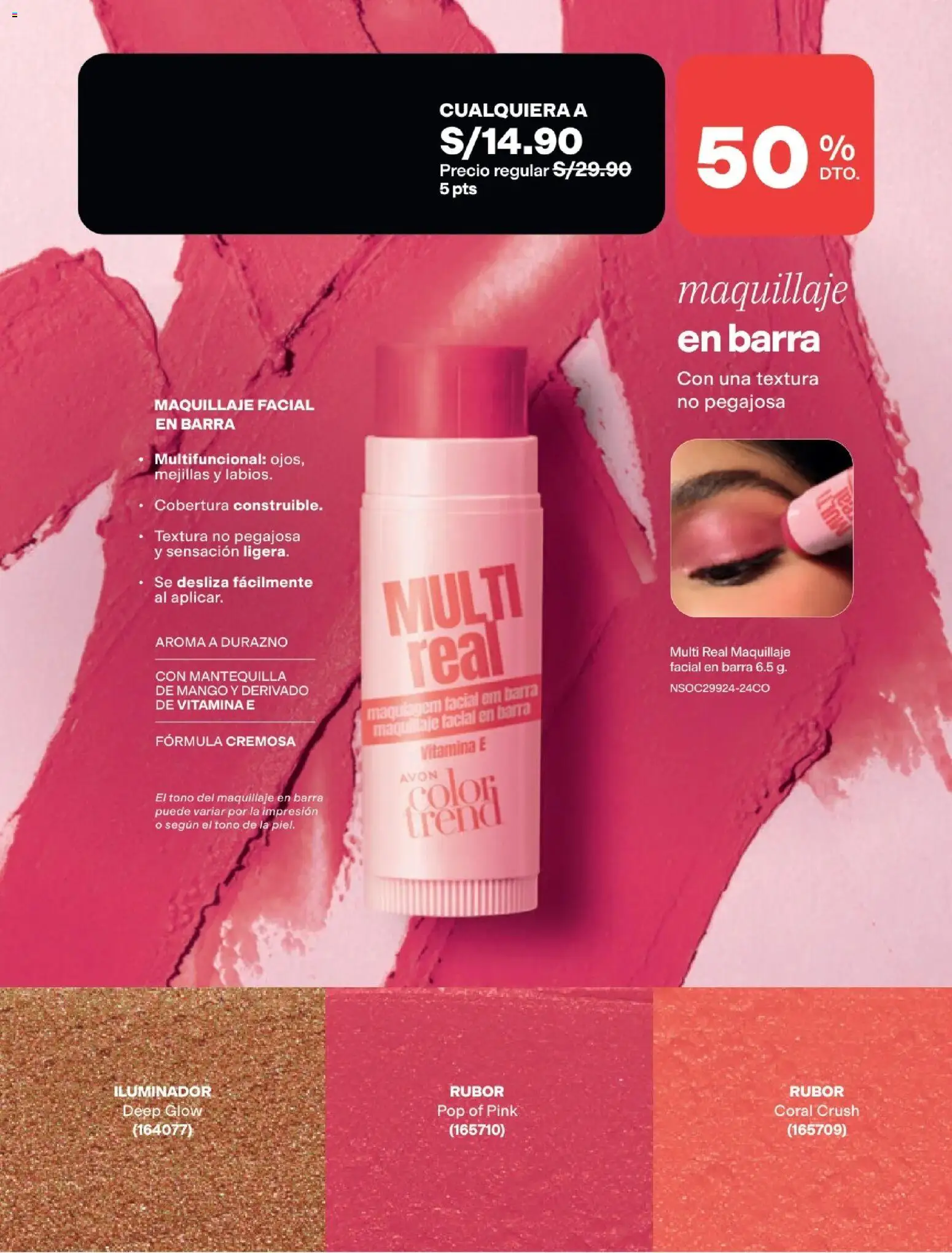 Catálogo Avon válido desde 15/09/2026 | Página: 38 | Productos: Mango, Mantequilla, Maquillaje, Rubor