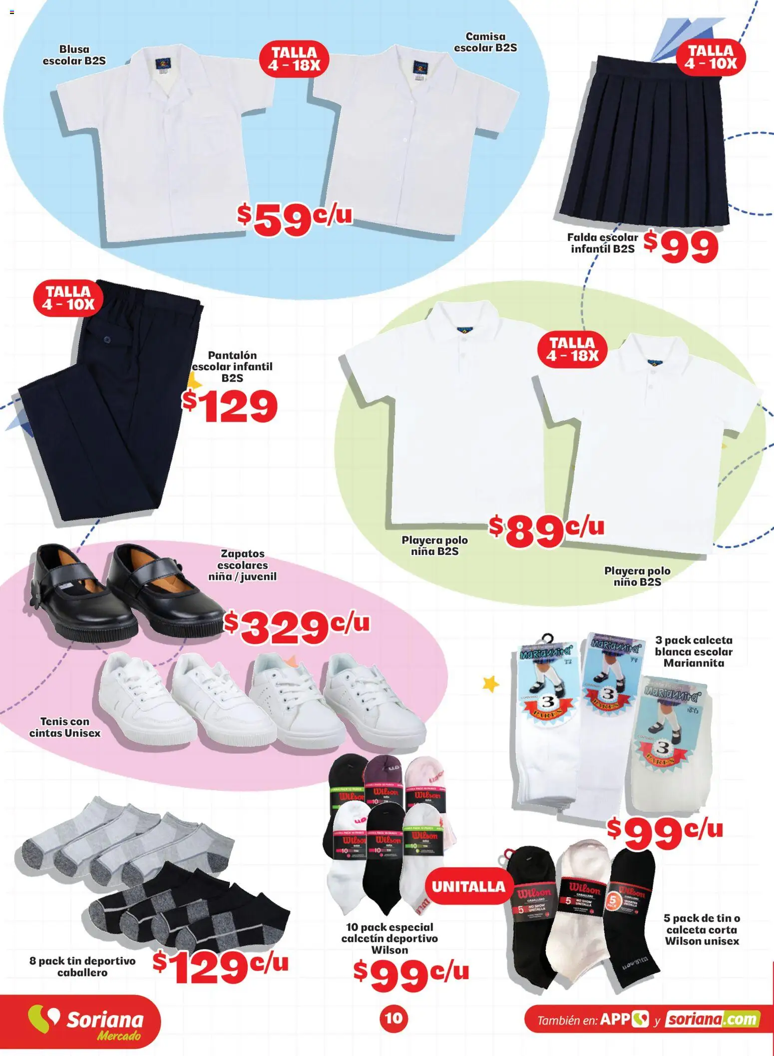 Nuevas ofertas de Soriana válidas en toda la República Mexicana desde el 20/07/2026. ¡Encuentra las mejores ofertas en Soriana Más útiles más ahorro Mercado Nacional! | Página: 10 | Productos: Blusa, Camisa, Zapatos, Falda