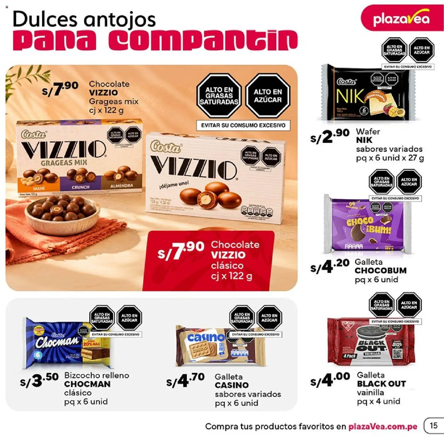 Catálogo Plaza Vea válido desde 16/07/2026 | Página: 15 | Productos: Chocolate