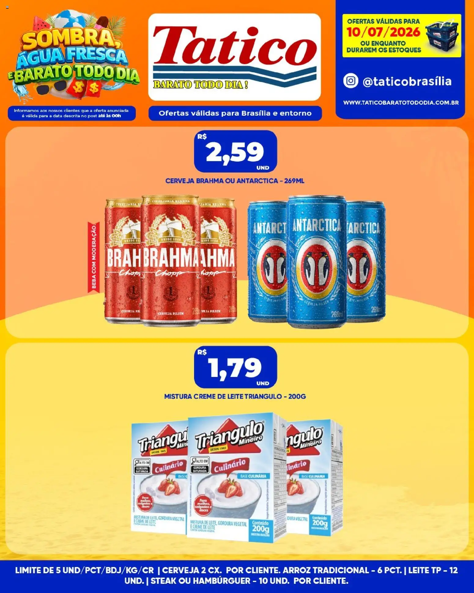 Tatico Folheto - válido de 11/07/2026 | Página: 9 | Produtos: Leite, Cerveja, Doces, Creme