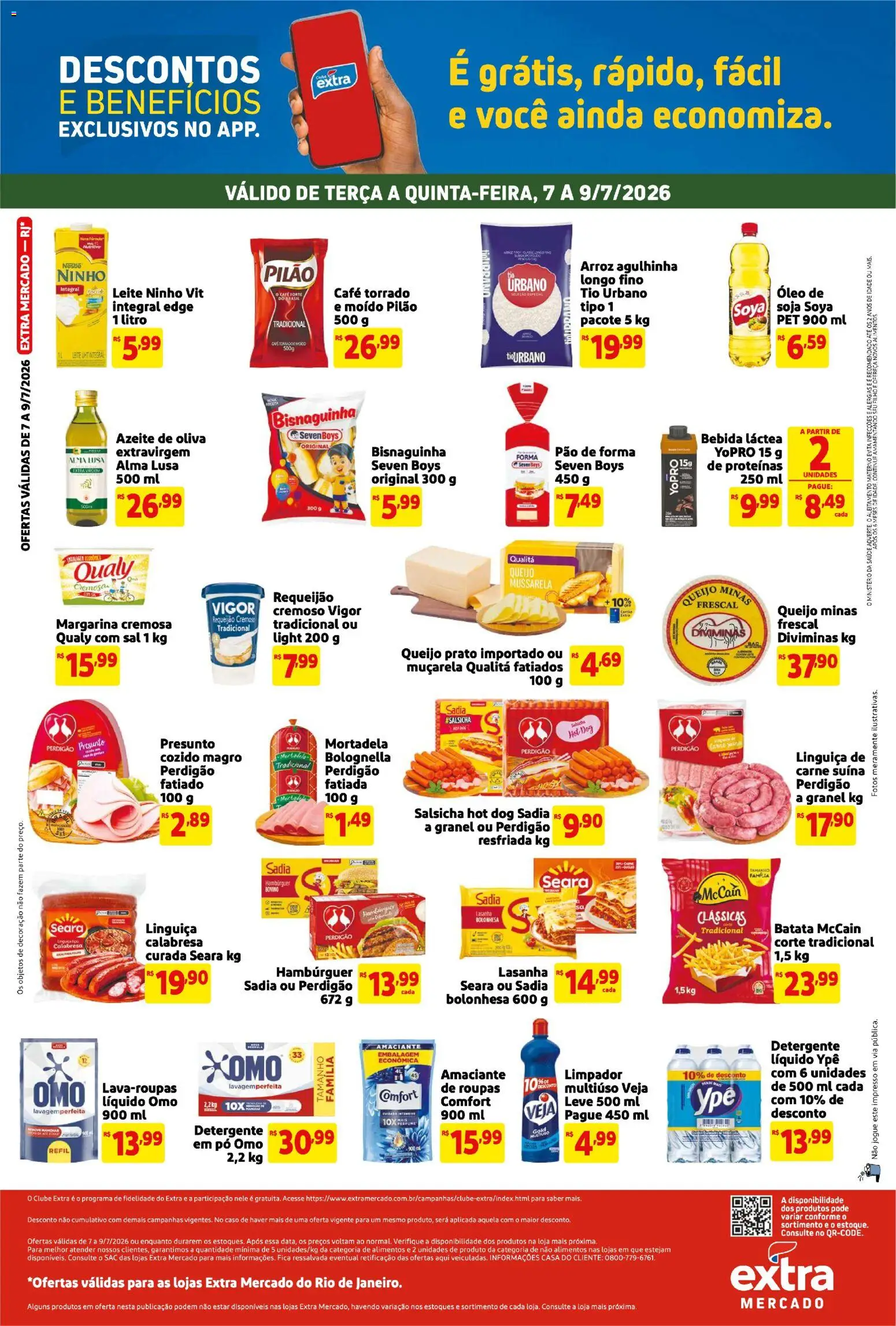 Extra Folheto - válido de 07/07/2026 | Página: 2 | Produtos: Pó, Mortadela, Amaciante, Margarina