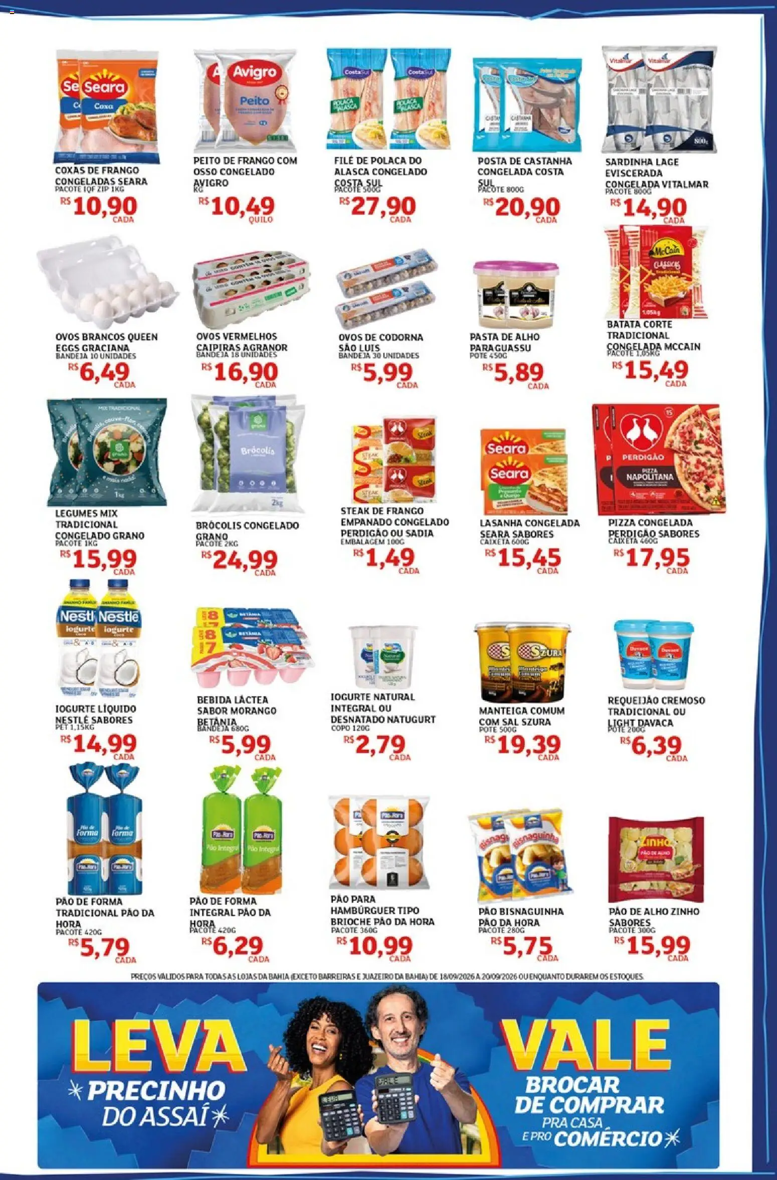 Assaí Atacadista Folheto - válido de 18/09/2026 | Página: 3 | Produtos: Pizza congelada, Pizza, Bandeja, Iogurte natural
