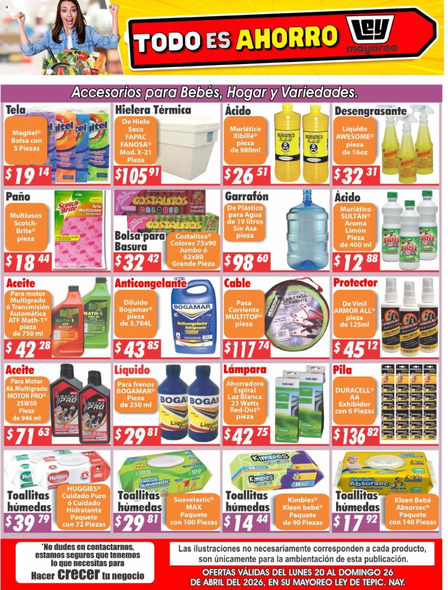 Nuevas ofertas de Casa Ley válidas en toda la República Mexicana desde el 20.04.2026. ¡Encuentra las mejores ofertas en Casa Ley folleto Tepic! | Página: 1 | Productos: Limón, Aceite, Hielera, Lámpara