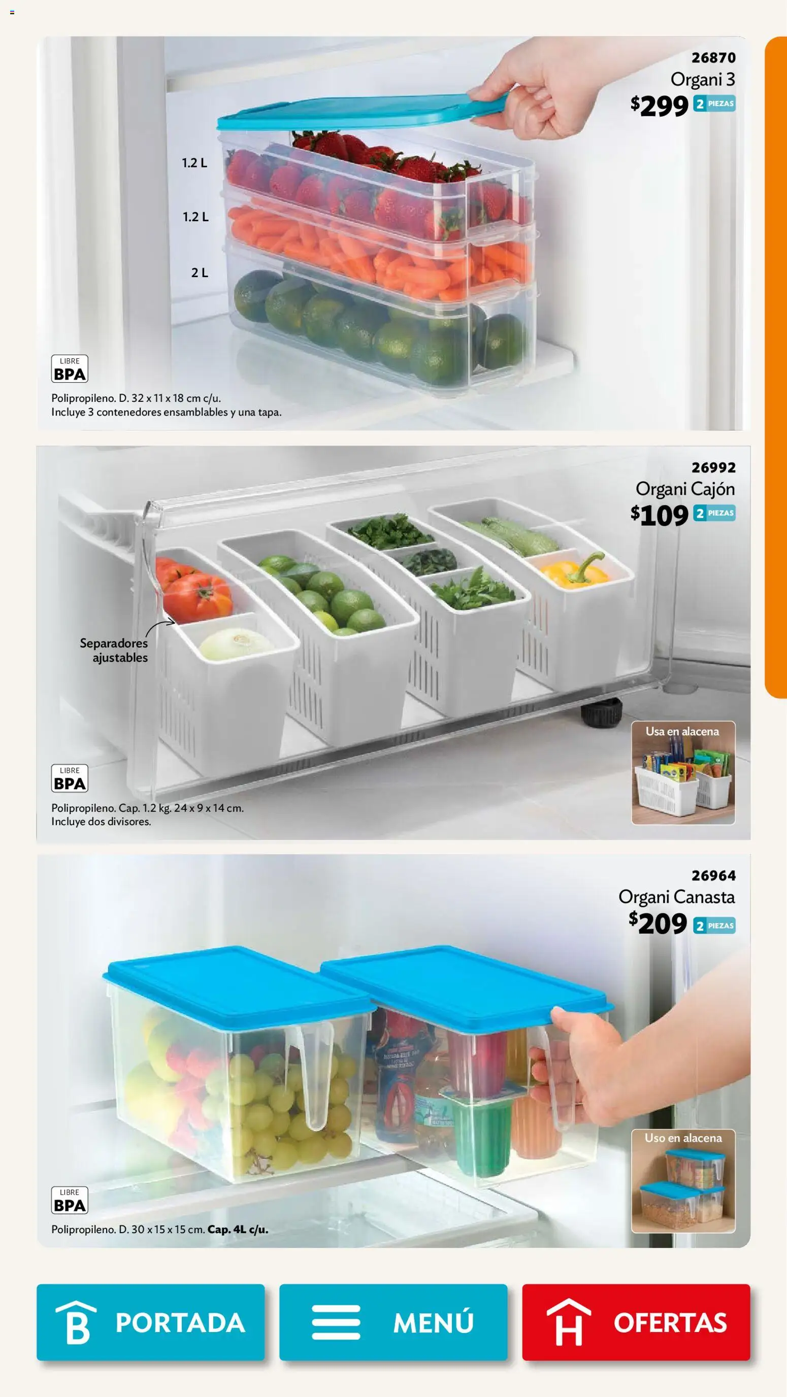Nuevas ofertas de Betterware válidas en toda la República Mexicana desde el 03/08/2026. ¡Encuentra las mejores ofertas en Betterware campaña 8 2026! | Página: 23 | Productos: Alacena, Canasta