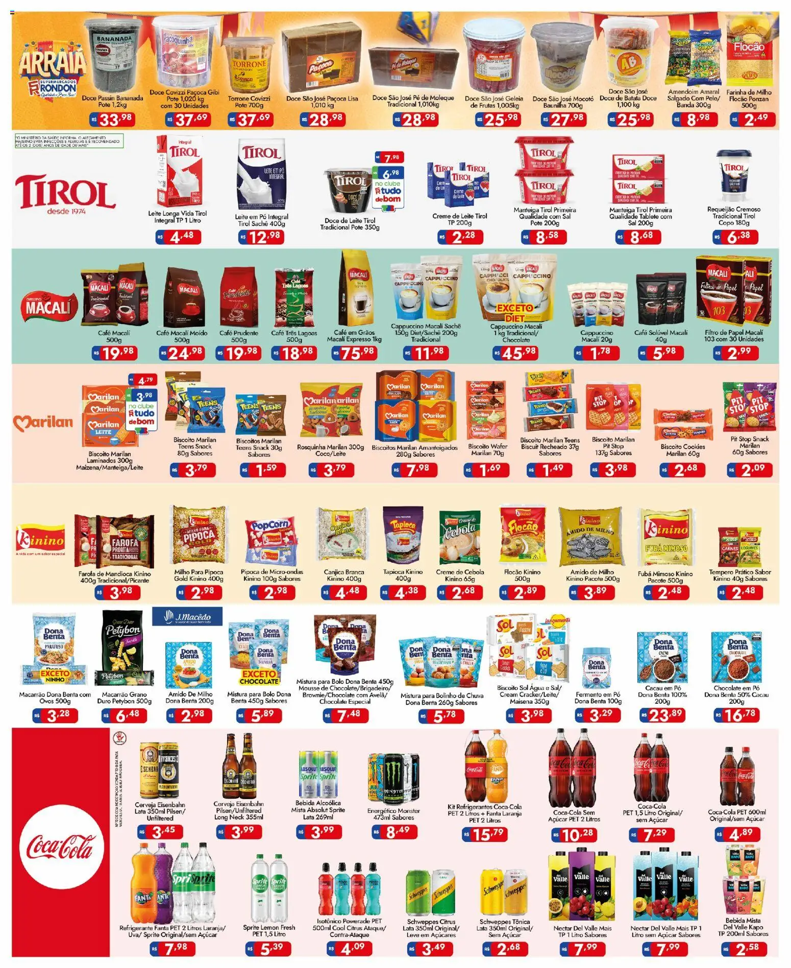 Supermercados Rondon Folheto - válido de 05.06.2026 | Página: 3 | Produtos: Fubá, Chocolate, Açúcar, Monster