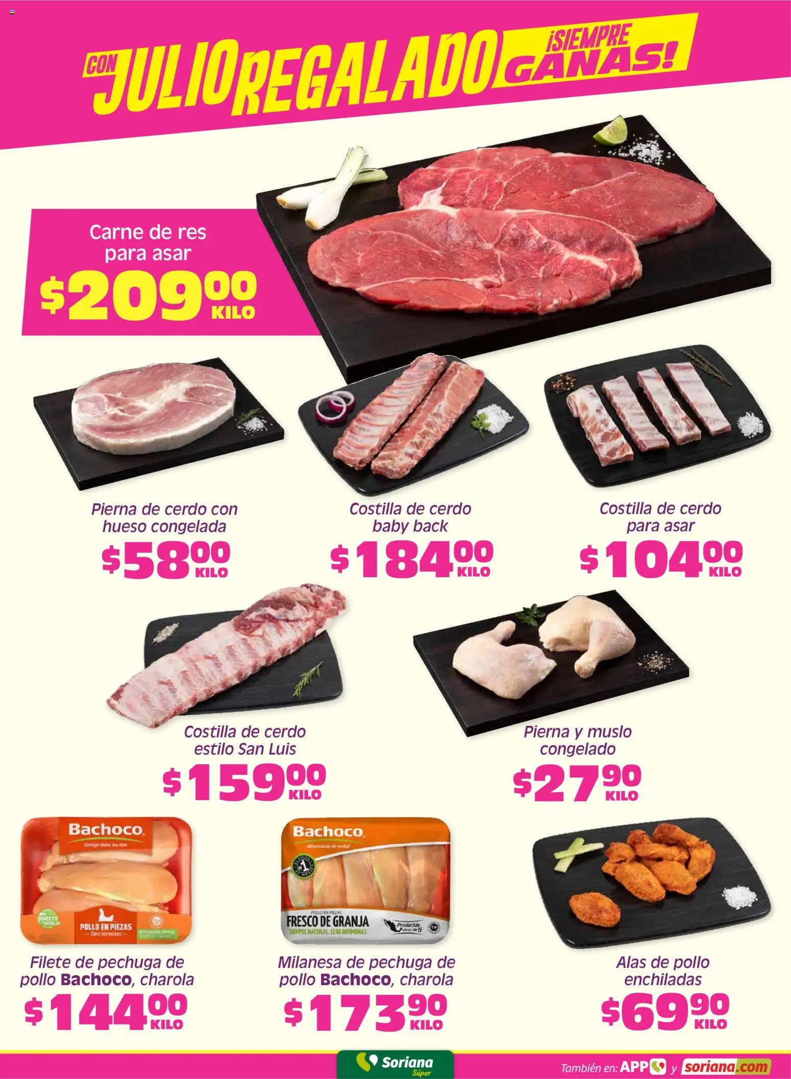 Nuevas ofertas de Soriana válidas en toda la República Mexicana desde el 05.06.2026. ¡Encuentra las mejores ofertas en Soriana Fin de Semana Súper: Saltillo y Torreón! | Página: 4 | Productos: Pollo, Milanesa, Cerdo, Res