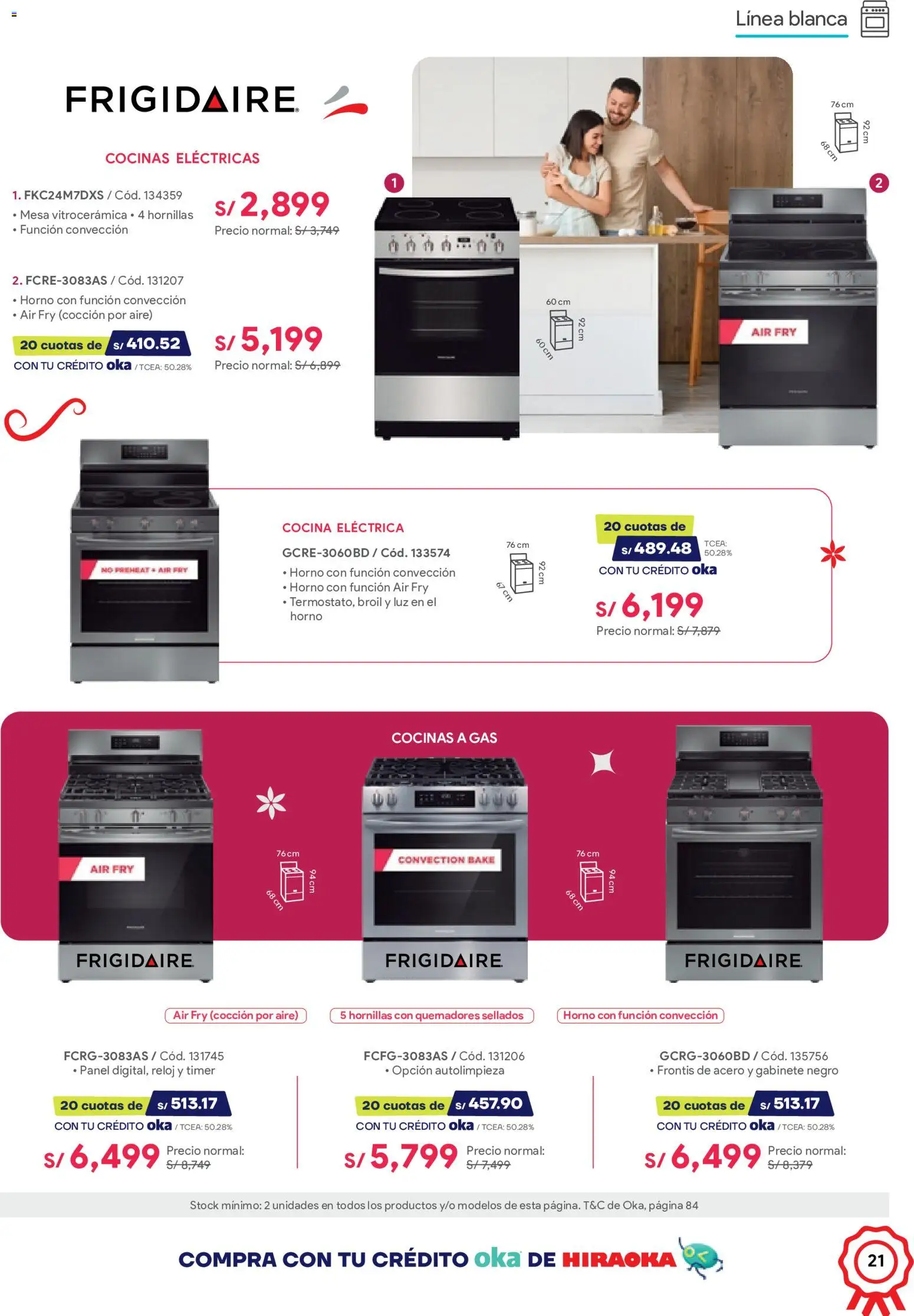 Catálogo Hiraoka válido desde 11/07/2026 | Página: 21 | Productos: Mesa, Reloj, Horno, Cocina
