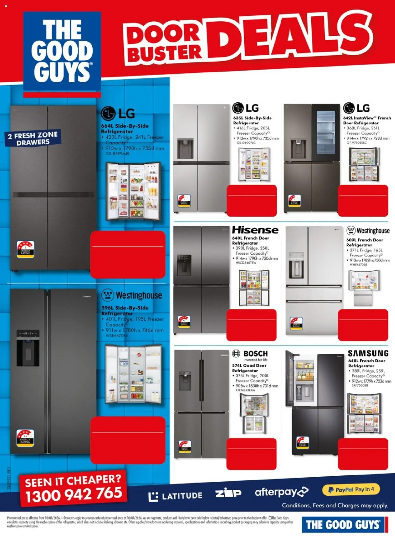 The Good Guys catalogue - valid from 10/09/2026 | Page: 4 | Products: Door, Freezer, Refrigerator