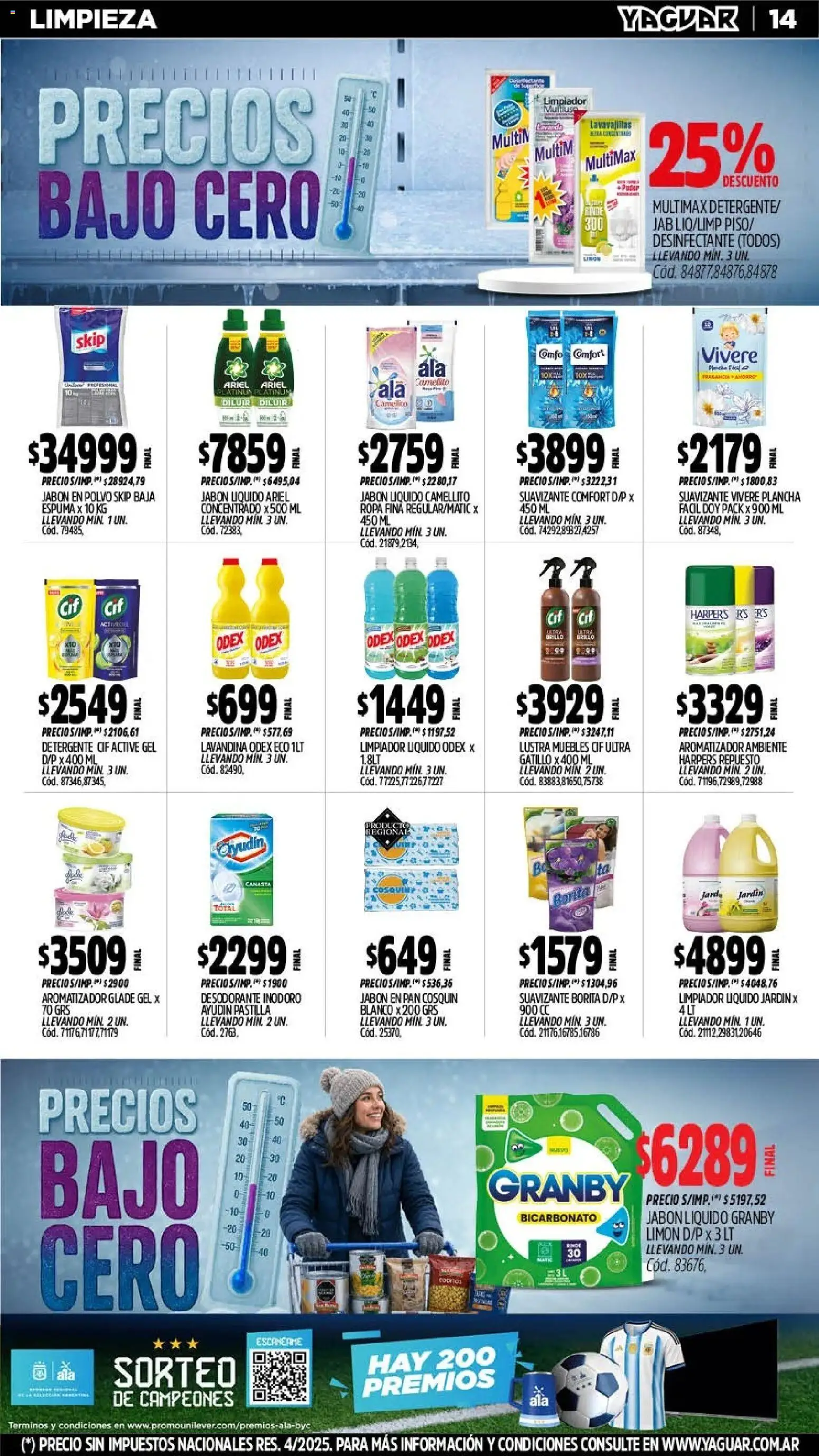 Yaguar - Oferta Semanal Córdoba │ válido desde el 20/07/2026 | Página: 14 | Productos: Lavandina, Inodoro, Polvo, Plancha