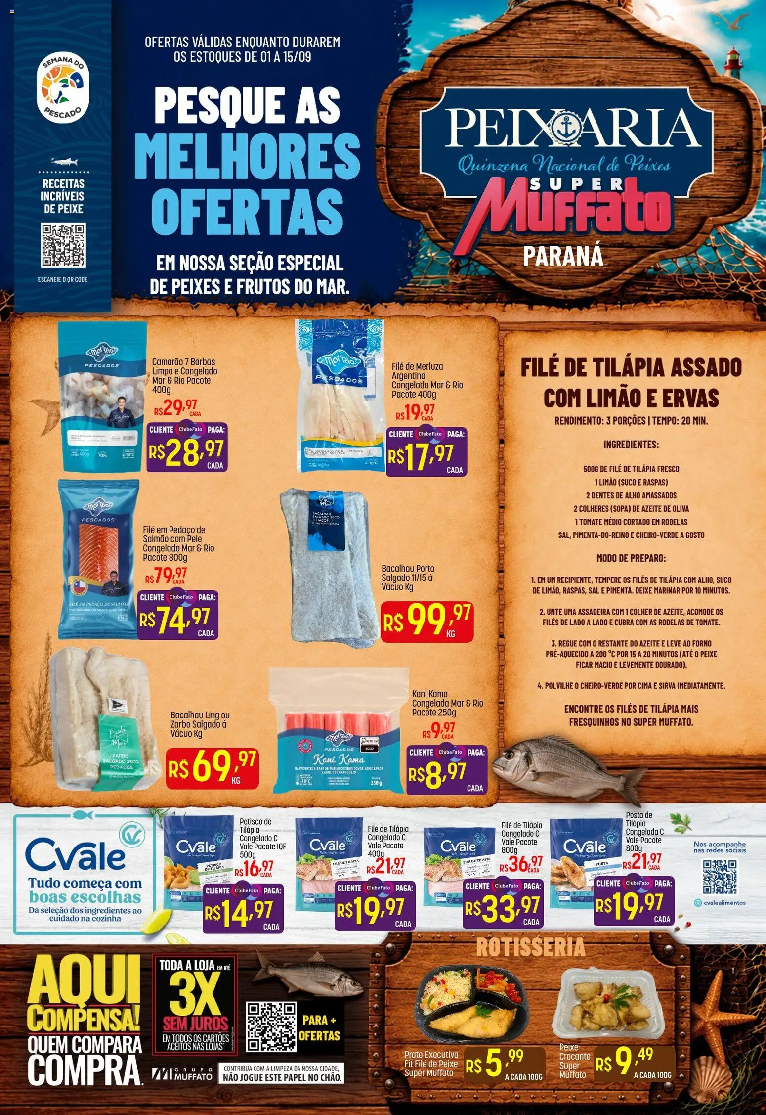 Super Muffato Folheto - válido de 01/09/2026 | Página: 1 | Produtos: Tomate, Filé de peixe, Assadeira, Filé de tilápia