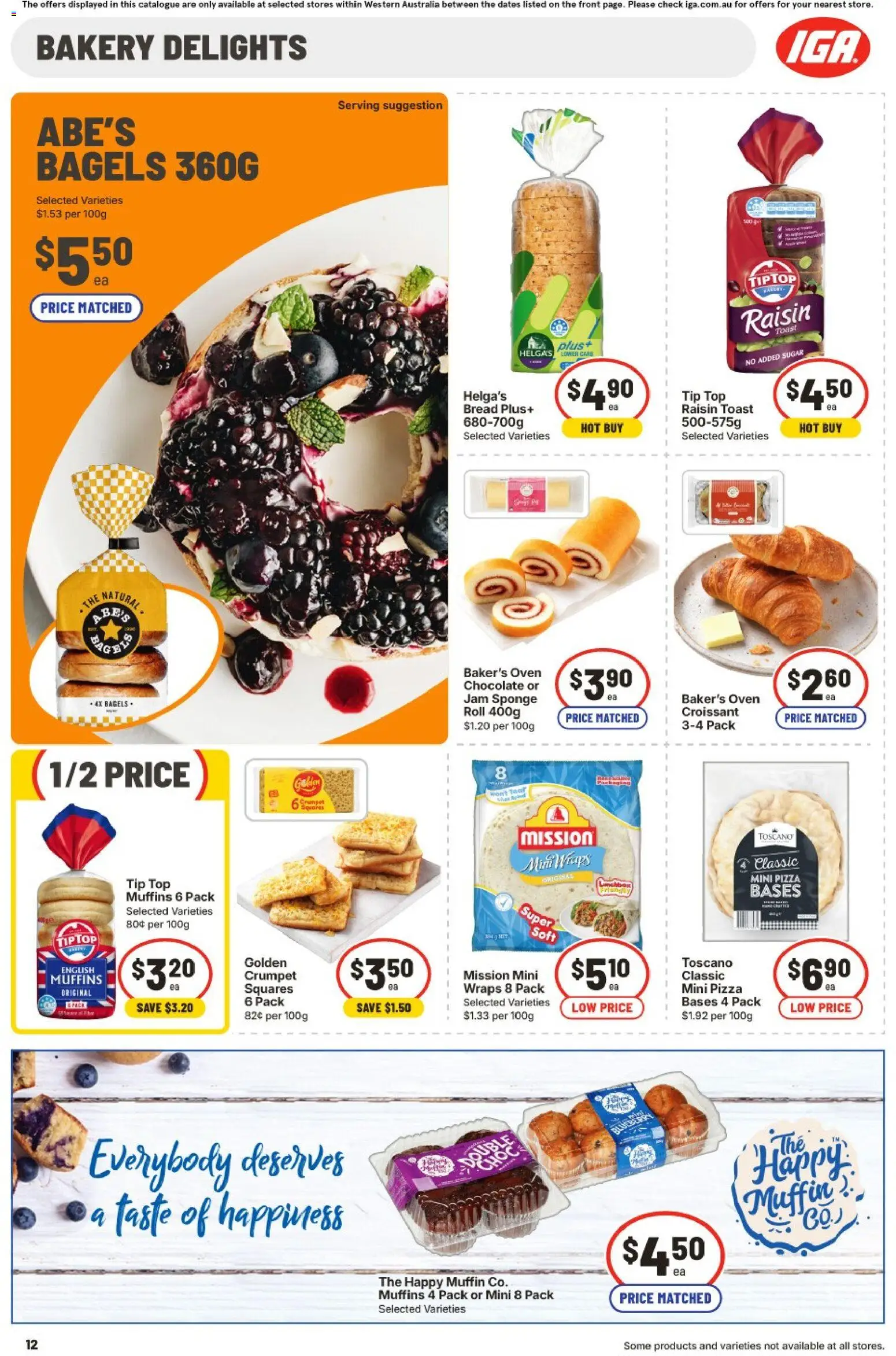 IGA catalogue - valid from 16/09/2026 | Page: 13 | Products: Bagels, Pizza, Muffins, Sponge