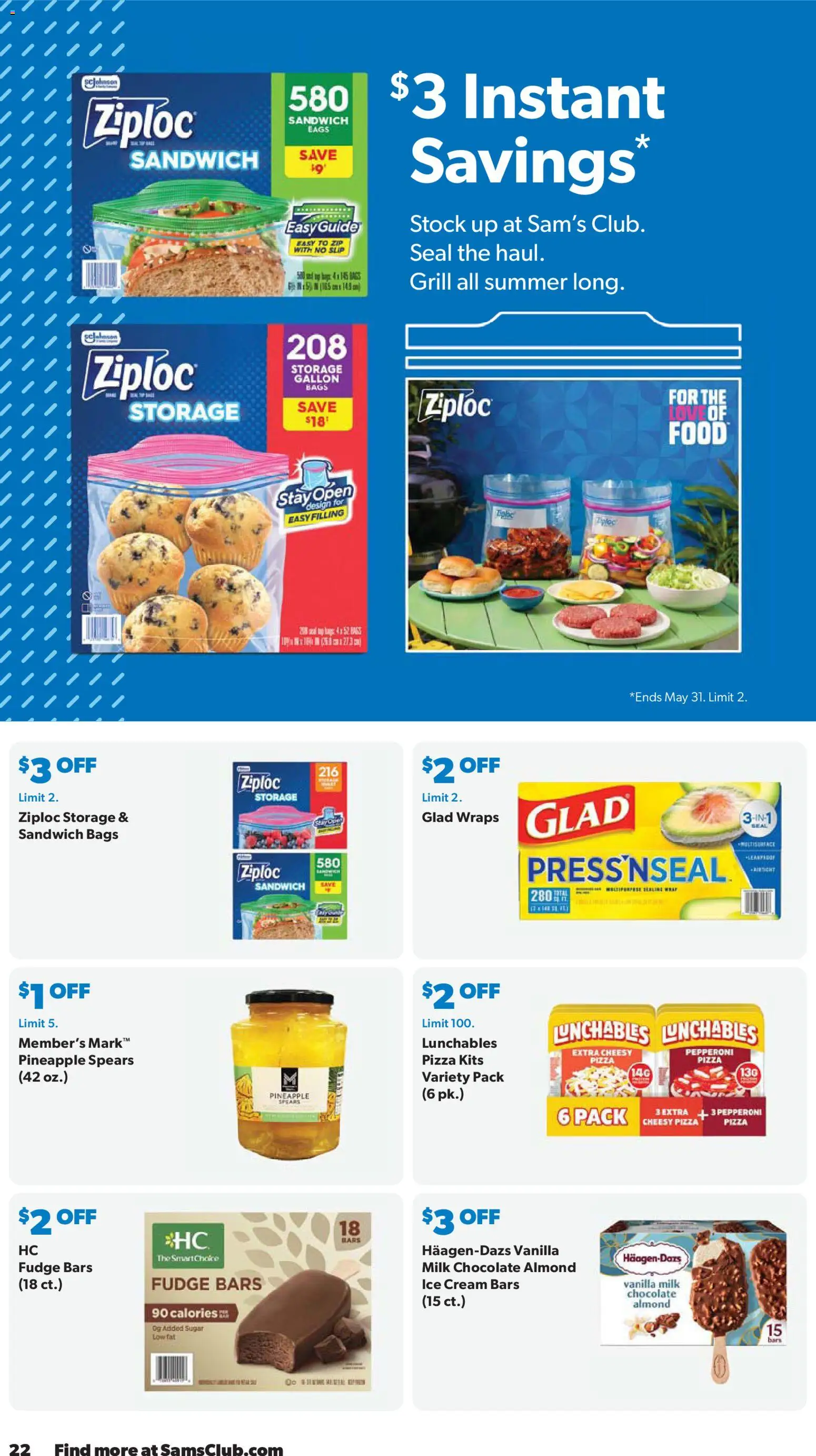 Sam's Club Weekly Ad - valid from 29.04.2026 | Page: 22 | Products: Chocolate, Pizza, Pineapple, Ice cream