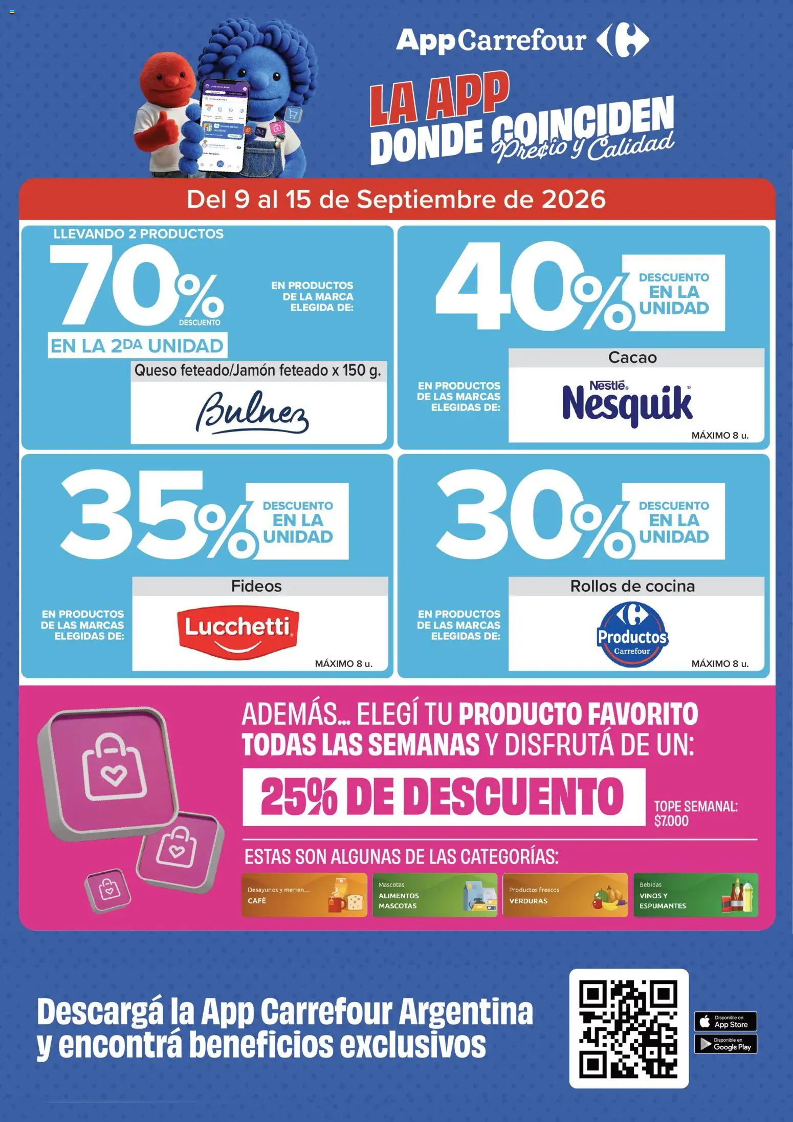 Carrefour Express catálogo │ válido desde el 09/09/2026 | Página: 3 | Productos: Bebidas, Alimentos, Queso, Fideos