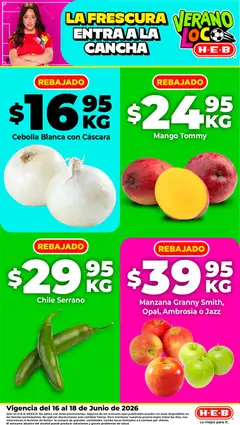 Vista previa de H-E-B folleto Fruta y venduras, nuevo folleto de la tienda, válido en México a partir del 16.06.2026