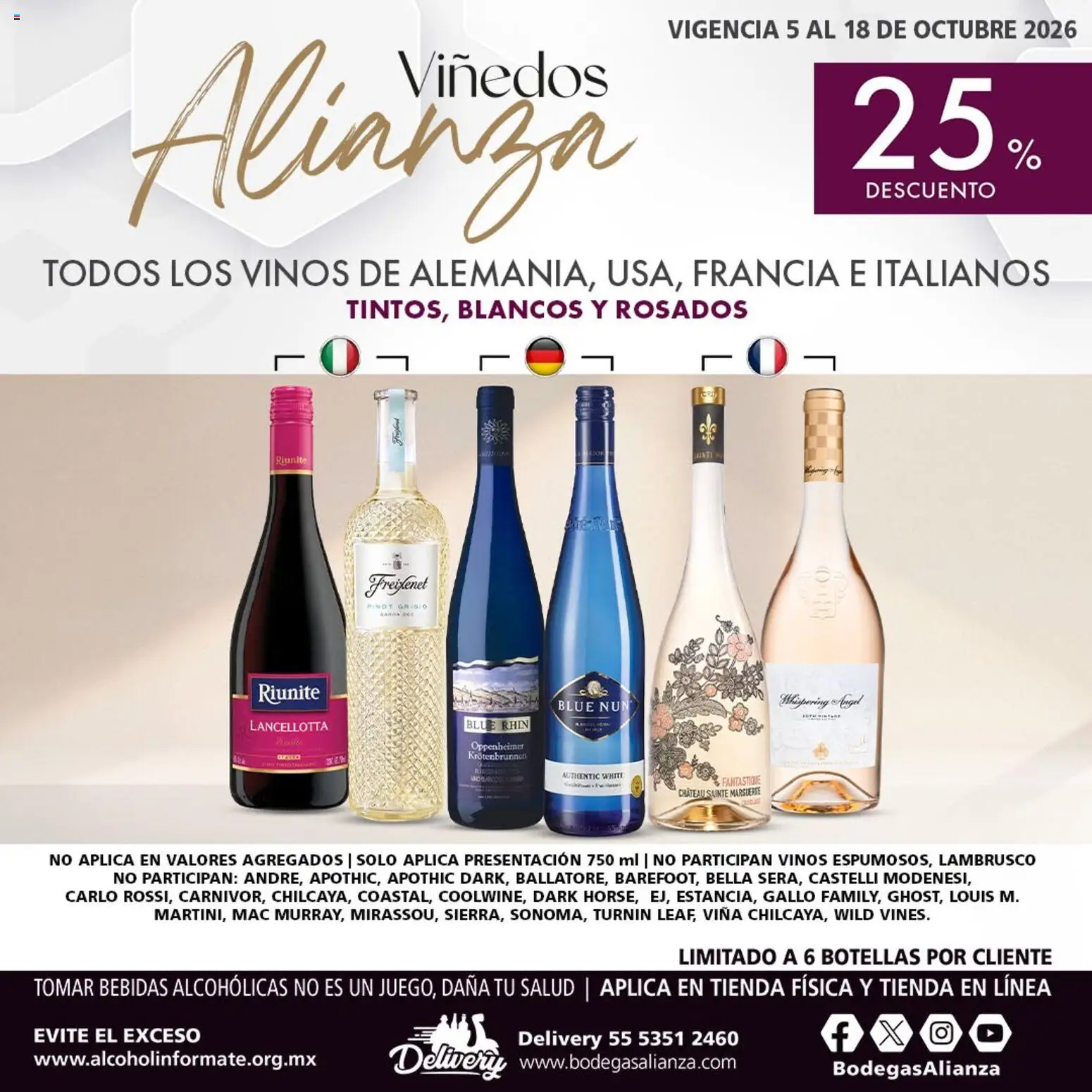 Nuevas ofertas de Bodegas Alianza válidas en toda la República Mexicana desde el 05/10/2026. ¡Encuentra las mejores ofertas en Bodegas Alianza catálogo Viñedos Alianza! | Página: 2