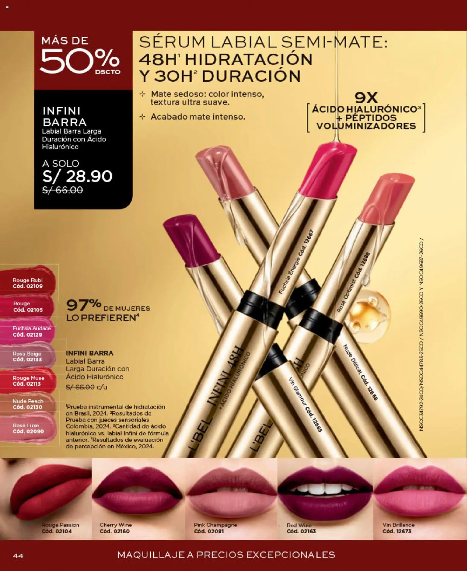 Catálogo L'Bel válido desde 09/09/2026 | Página: 44 | Productos: Maquillaje