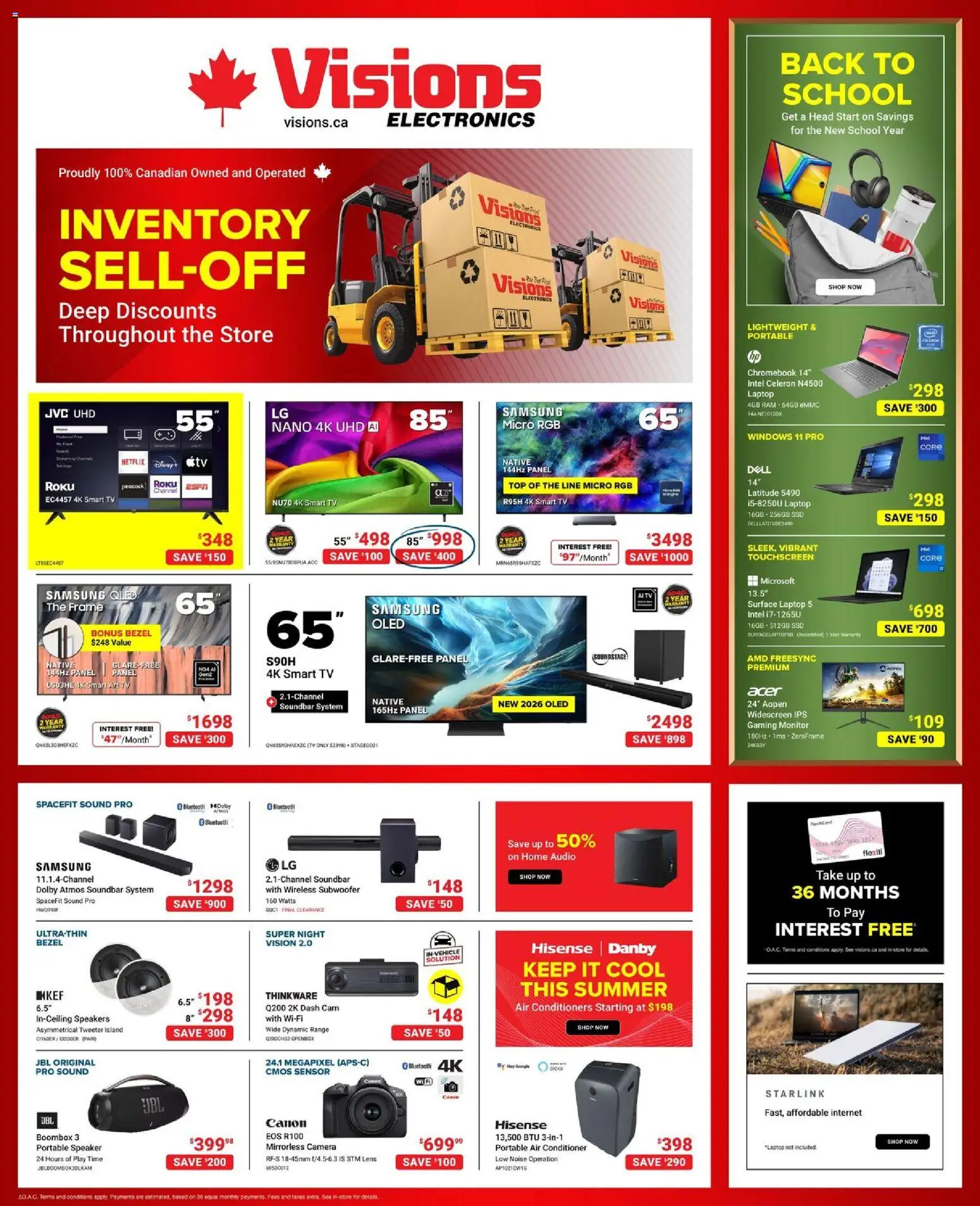 Visions flyer valid from Aug 7, 2026 | Page: 1 | Products: Camera, Speaker, Laptop, Conditioner