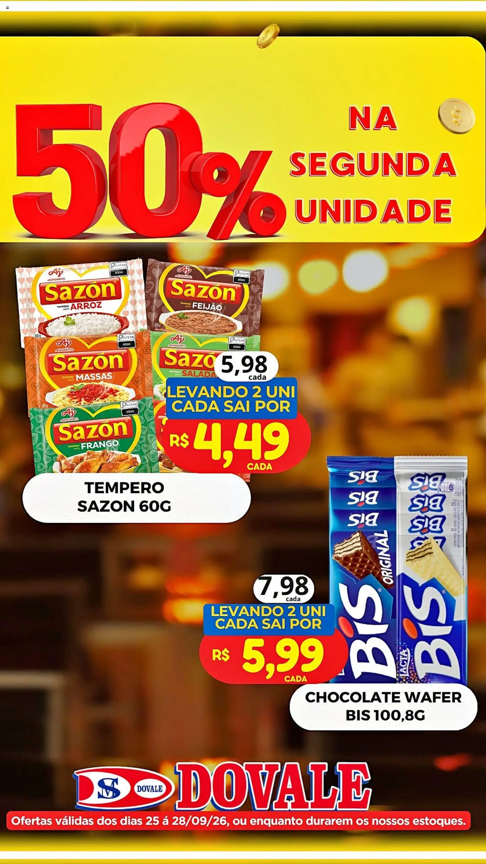 Dovale Folheto - válido de 25/09/2026 | Página: 1 | Produtos: Feijão, Chocolate, Arroz, Salada