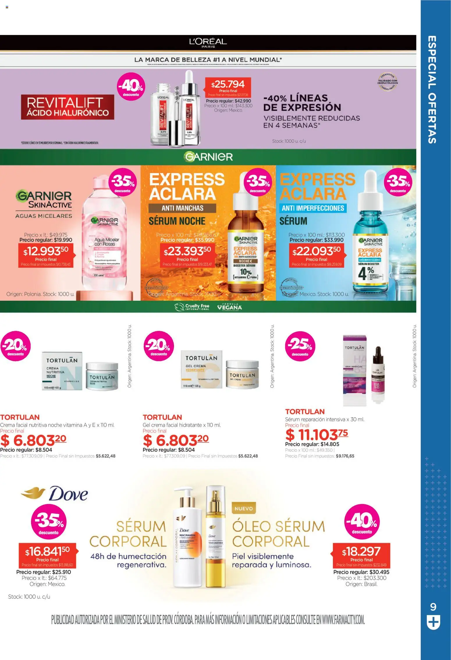 Farmacity catálogo │ válido desde el 30.04.2026 | Página: 9 | Productos: Serum, Agua, Crema