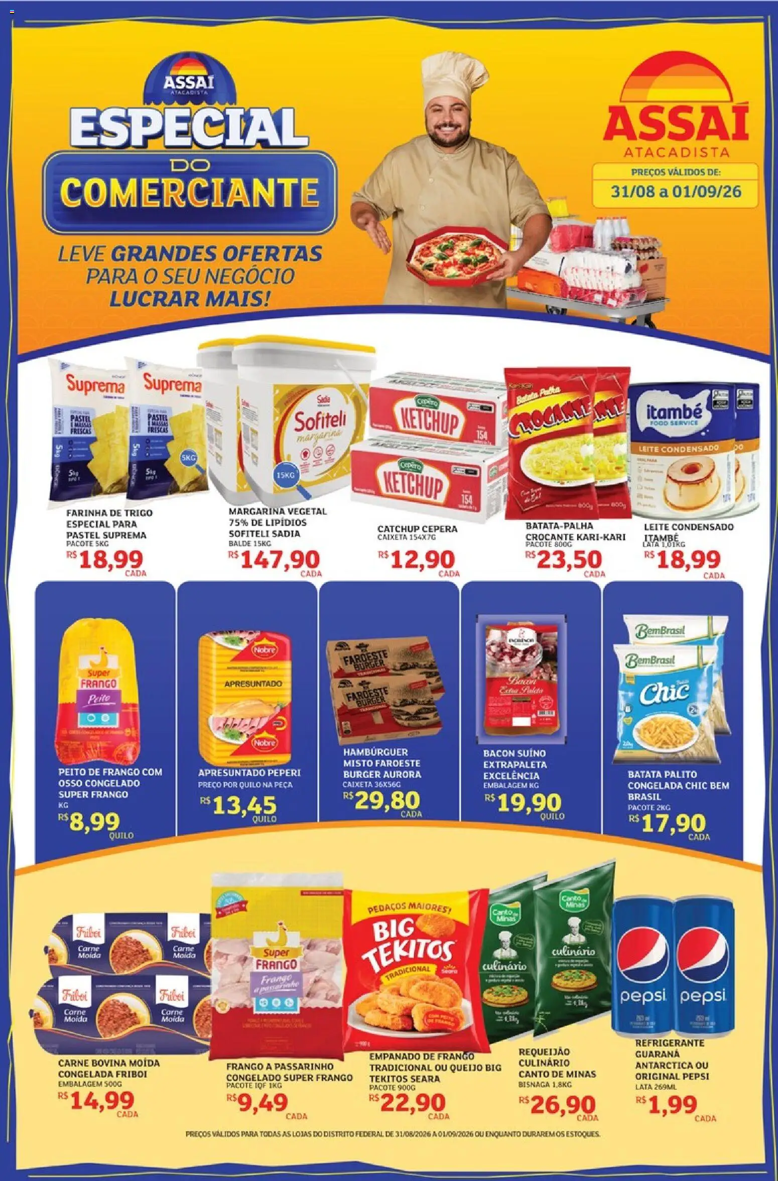 Assaí Atacadista Folheto - válido de 31/08/2026 | Página: 1 | Produtos: Pepsi, Carne, Batata, Requeijão