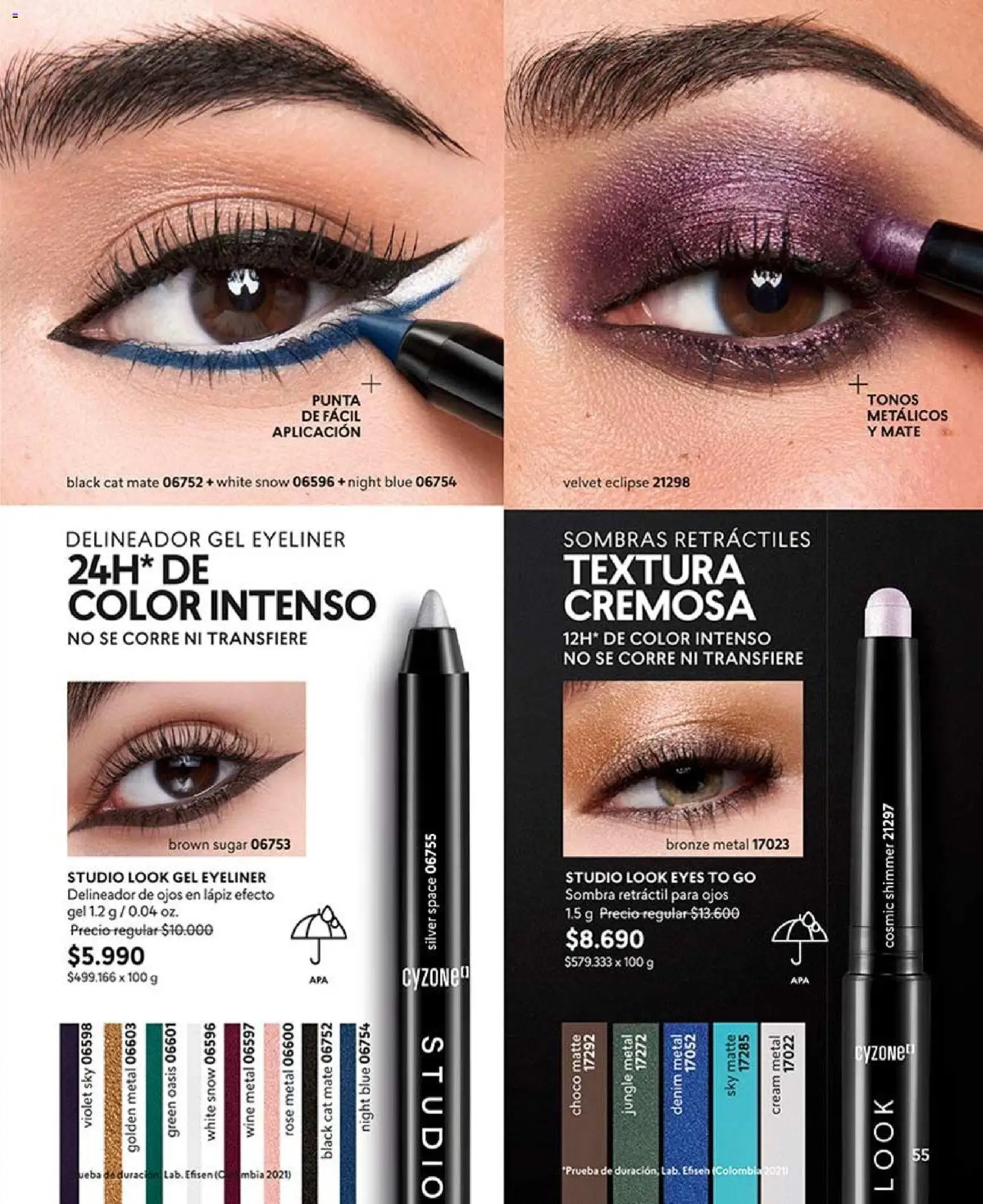 Catálogo CyZone Campaña 12 │ válido desde el 06.07.2026 | Página: 59 | Productos: Mate, Sombra, Delineador de ojos, Delineador