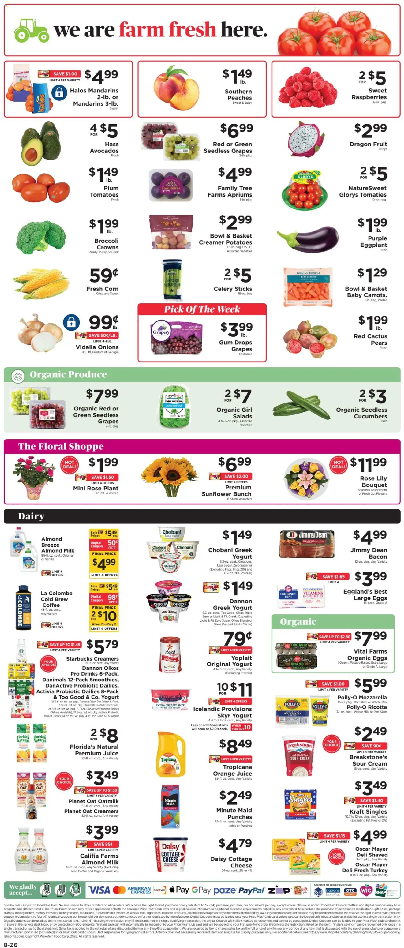 ShopRite Weekly Ad - valid from 07/12/2026 | Page: 11 | Products: Corn, Mandarins, Plum, Crowns