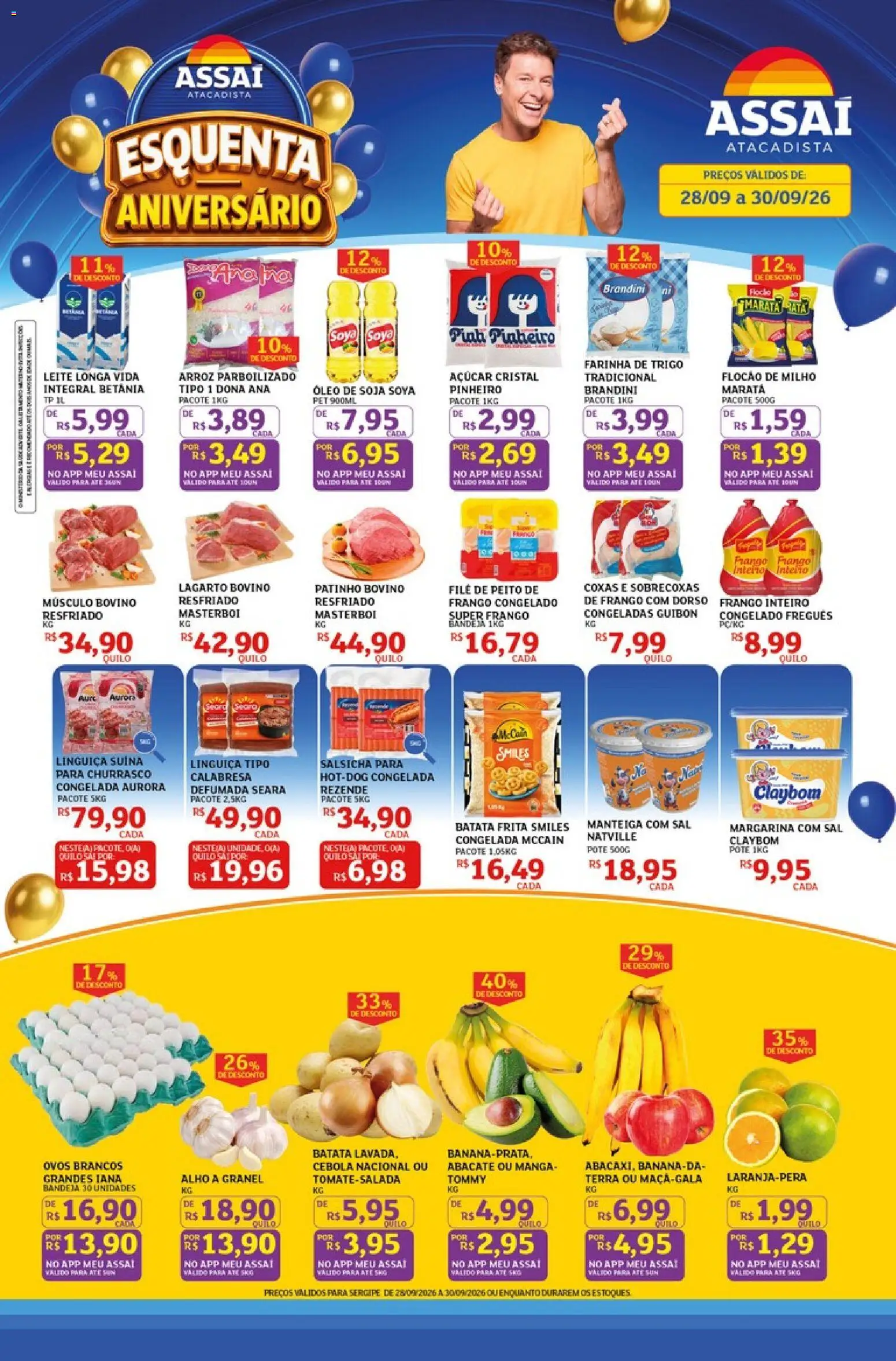 Assaí Atacadista Folheto - válido de 28/09/2026 | Página: 1 | Produtos: Farinha, Abacate, Óleo, Soja