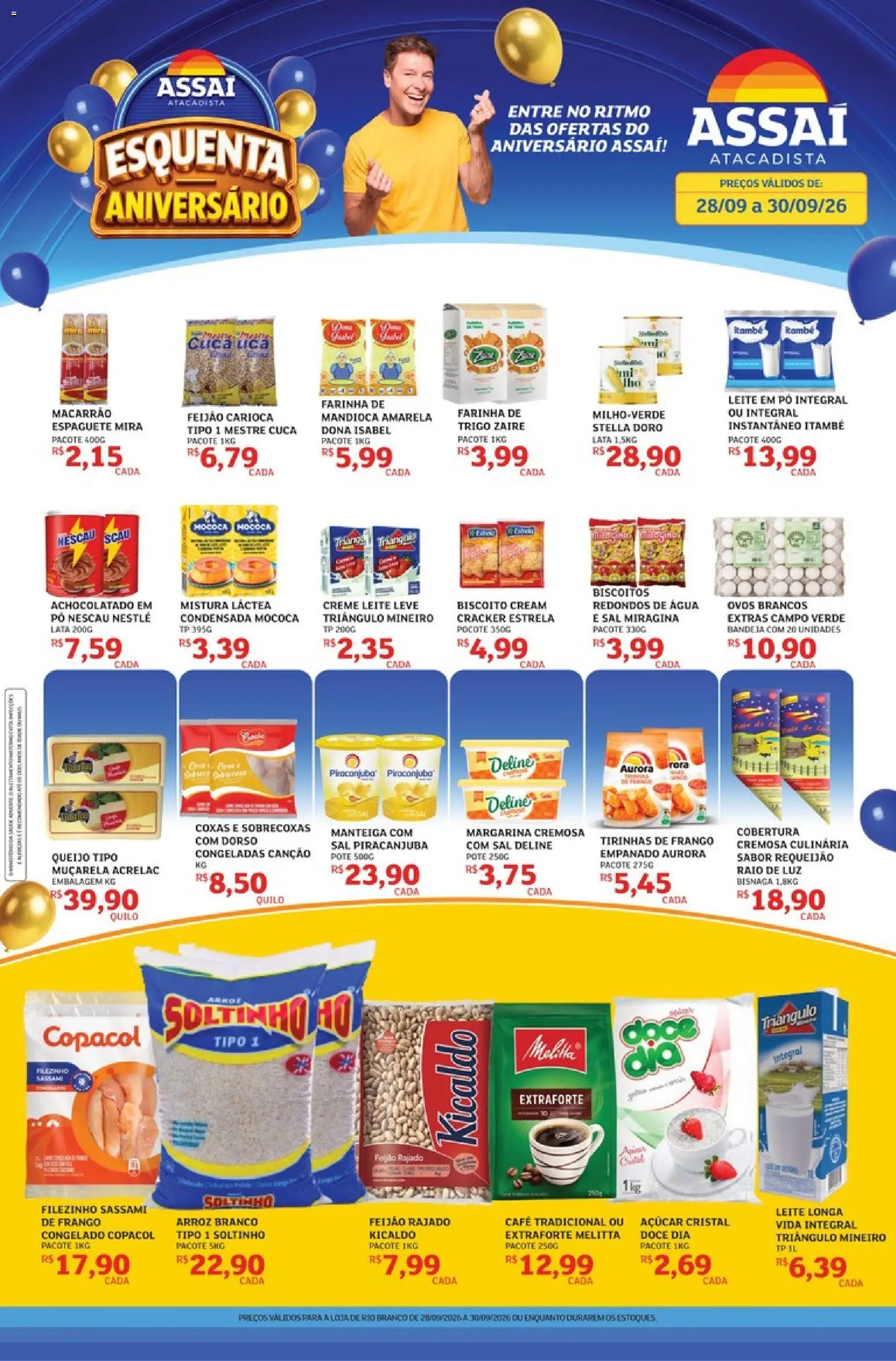 Assaí Atacadista Folheto - válido de 28/09/2026 | Página: 1 | Produtos: Creme, Açúcar, Doce, Açúcar cristal