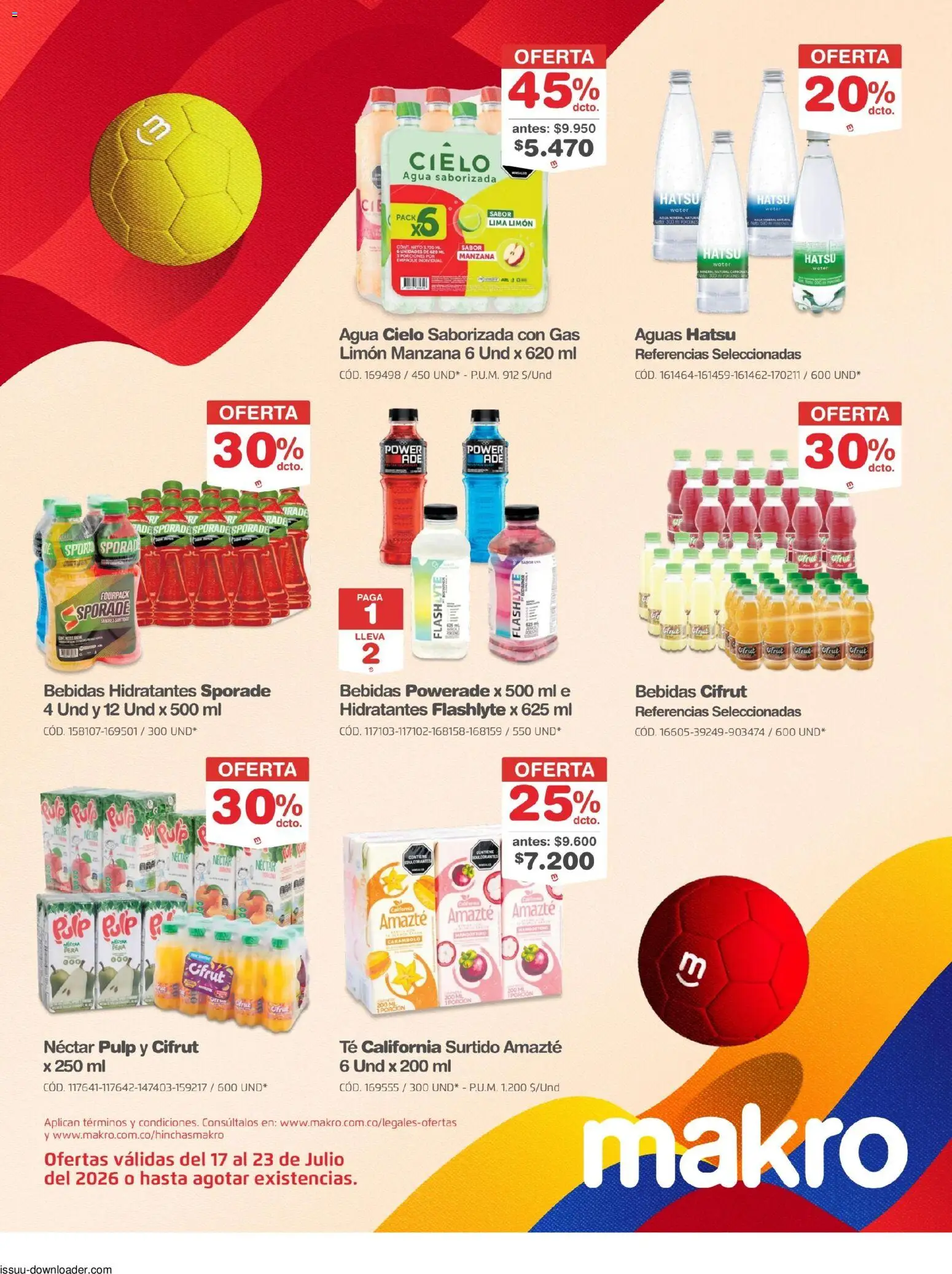Makro revista - valida desde el 17/07/2026 | Página: 16 | Productos: Té, Agua saborizada, Individual, Pera