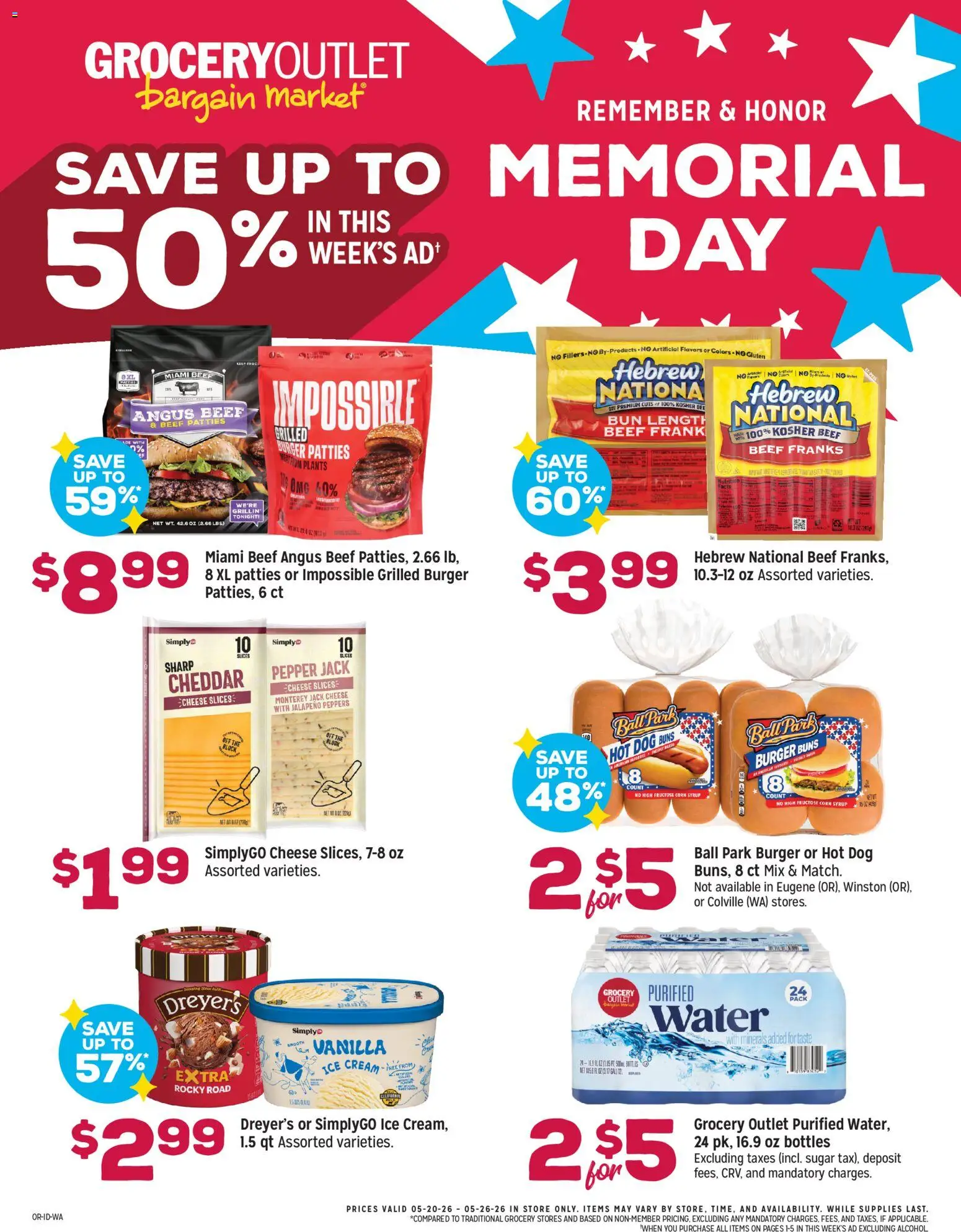 Grocery Outlet Weekly Ad - valid from 20.05.2026 | Page: 1 | Products: Corn, Ice cream, Sugar, Pepper