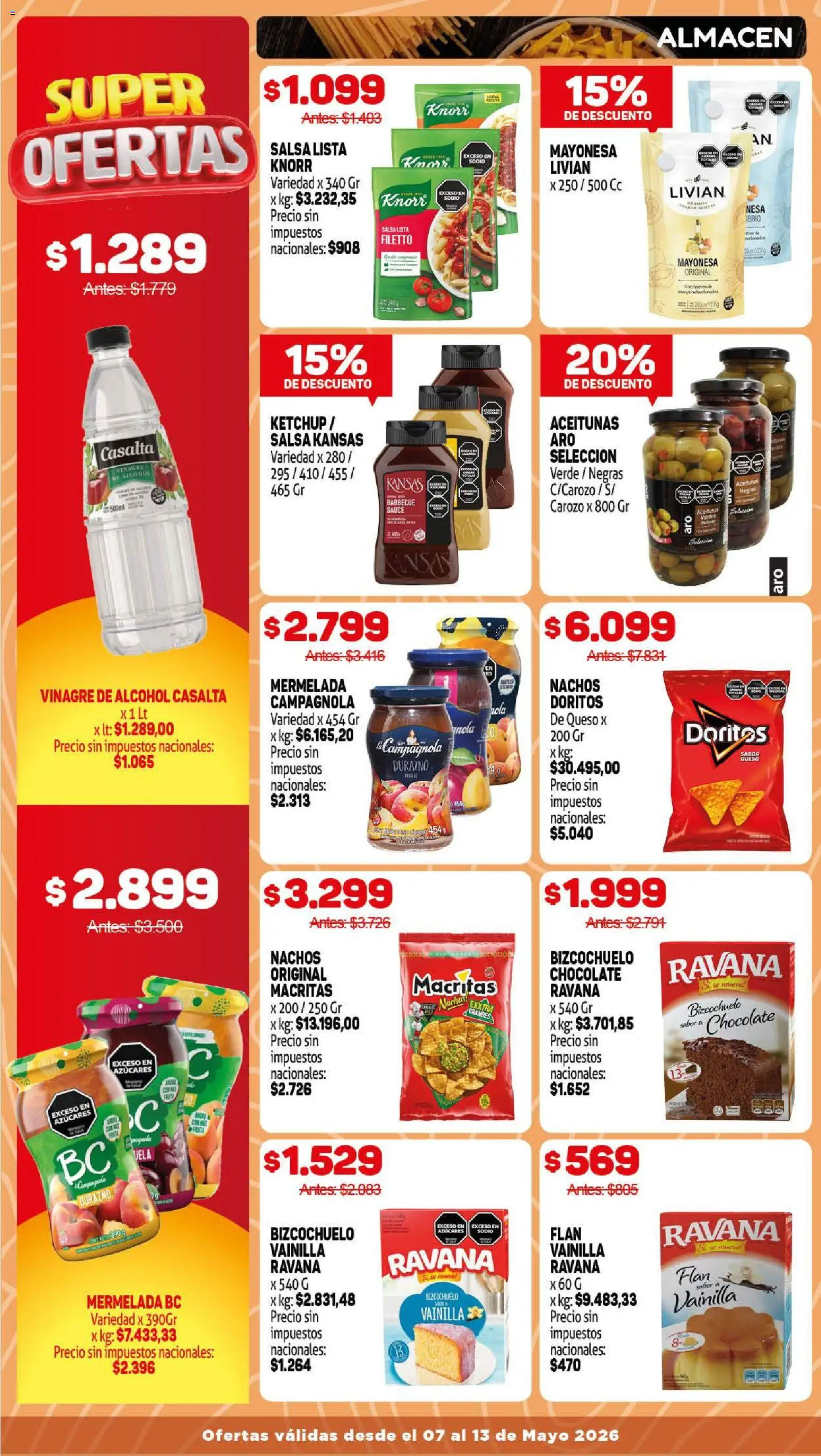 Makro ofertas │ válido desde el 07.05.2026 | Página: 7 | Productos: Vinagre, Mayonesa, Queso, Mermelada
