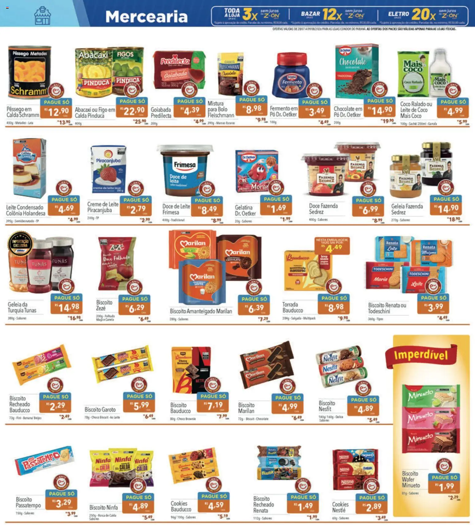 Supermercados Condor Folheto - válido de 28/07/2026 | Página: 6 | Produtos: Creme, Doce, Leite condensado, Doce de leite