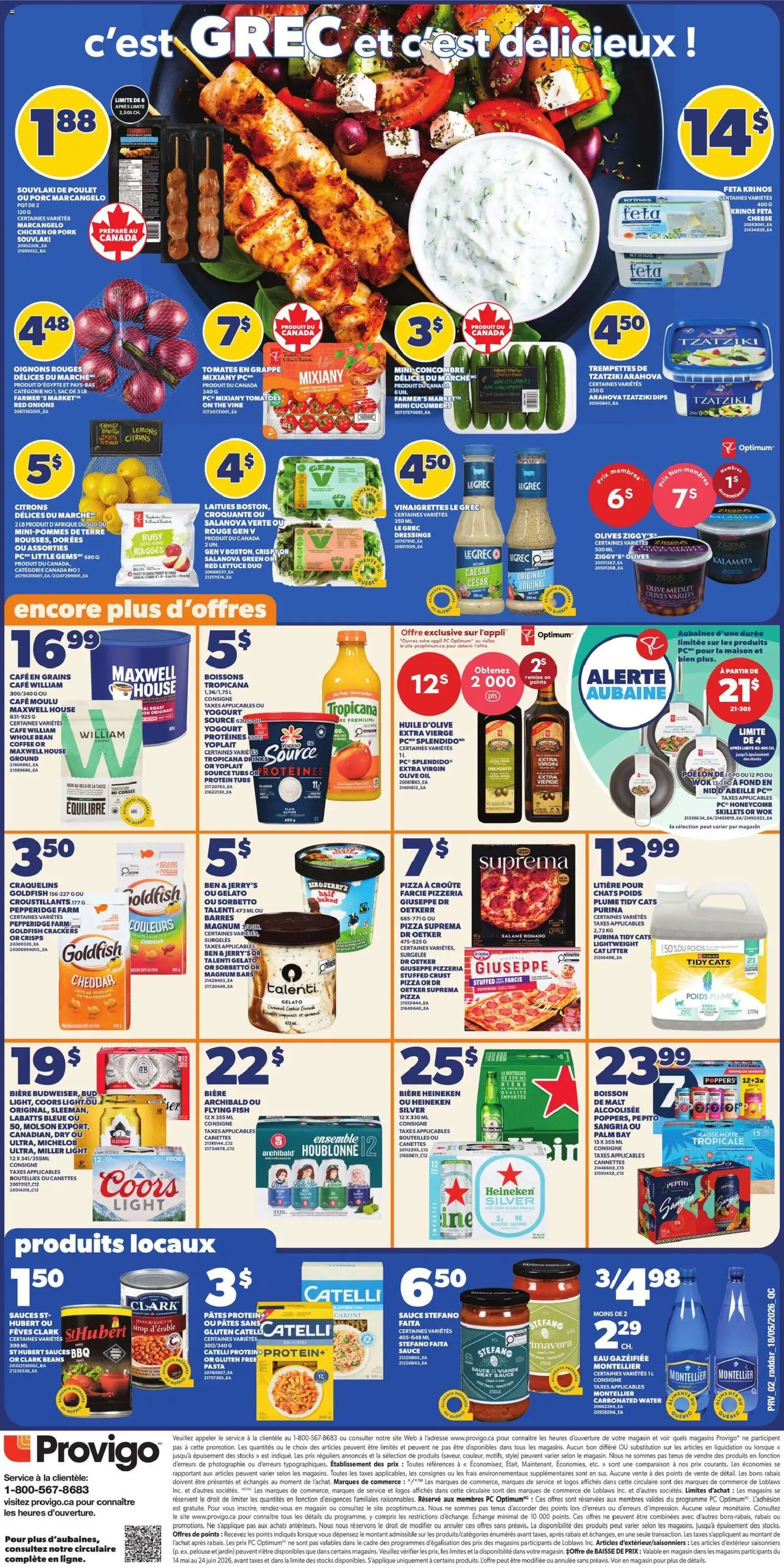 Provigo flyer valid from 21.05.2026 | Page: 2 | Products: Pasta, Coffee, Pizza, Pork