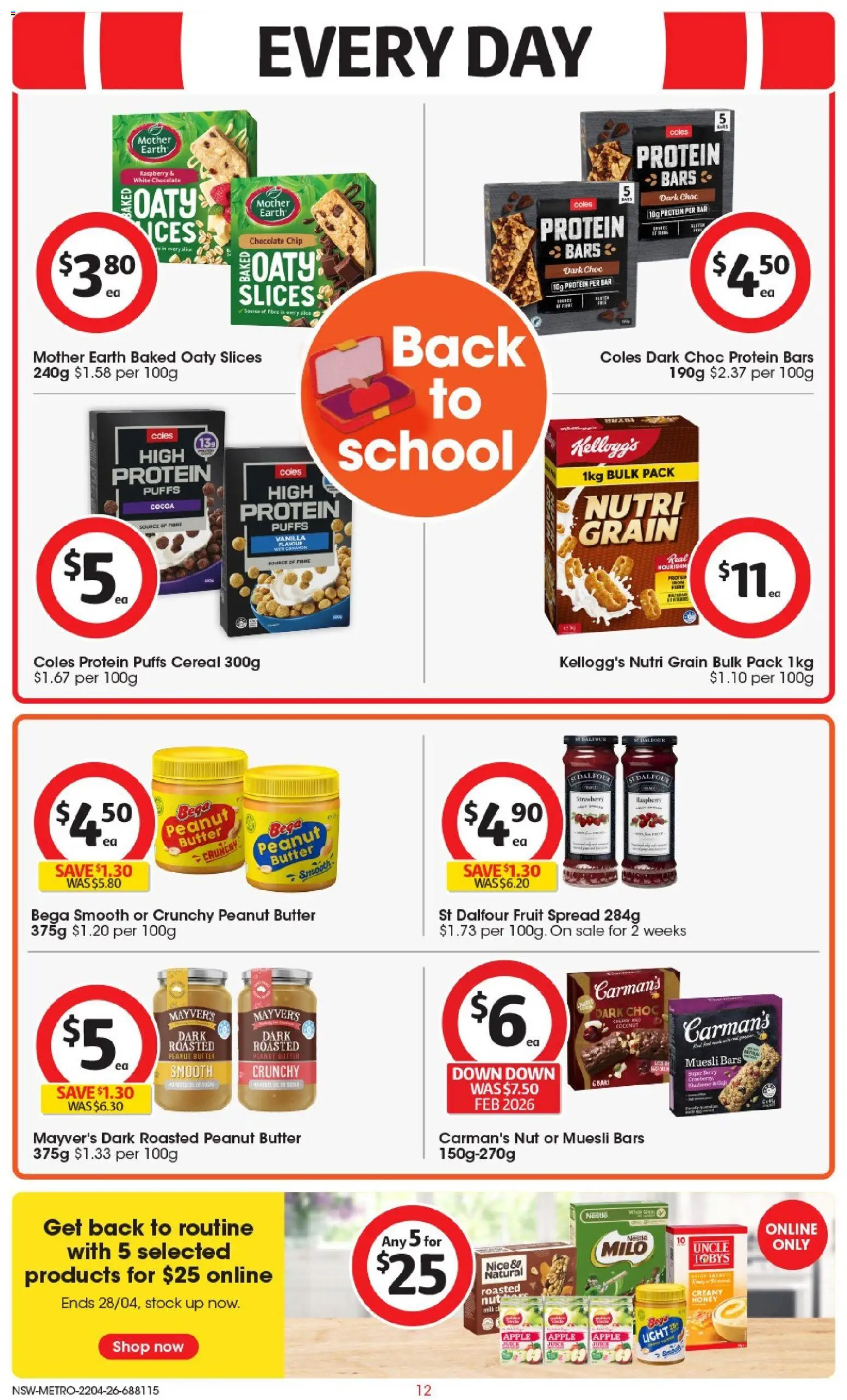 Coles catalogue - valid from 22.04.2026 | Page: 12 | Products: Light, Cocoa, Butter, Cereal