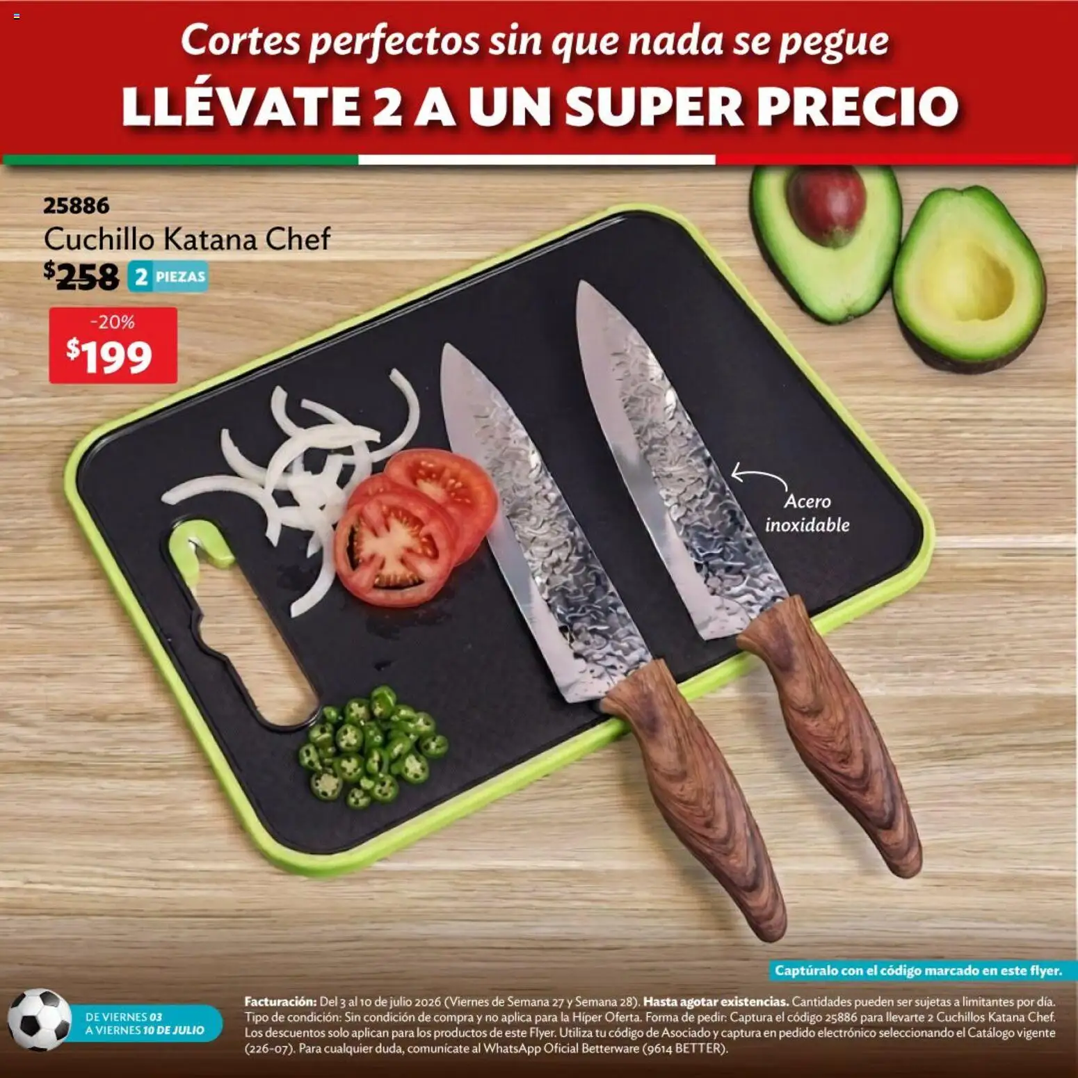 Nuevas ofertas de Betterware válidas en toda la República Mexicana desde el 03/07/2026. ¡Encuentra las mejores ofertas en Betterware catálogo Llévate tus favoritos! | Página: 14 | Productos: Cuchillo