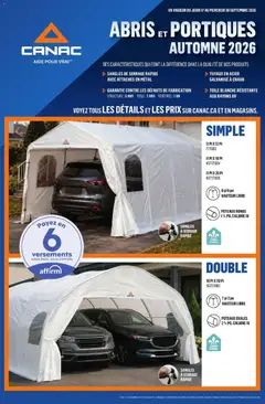 Preview of Canac circulaire - Abris et portiques from shop Canac valid from Sep 17, 2026