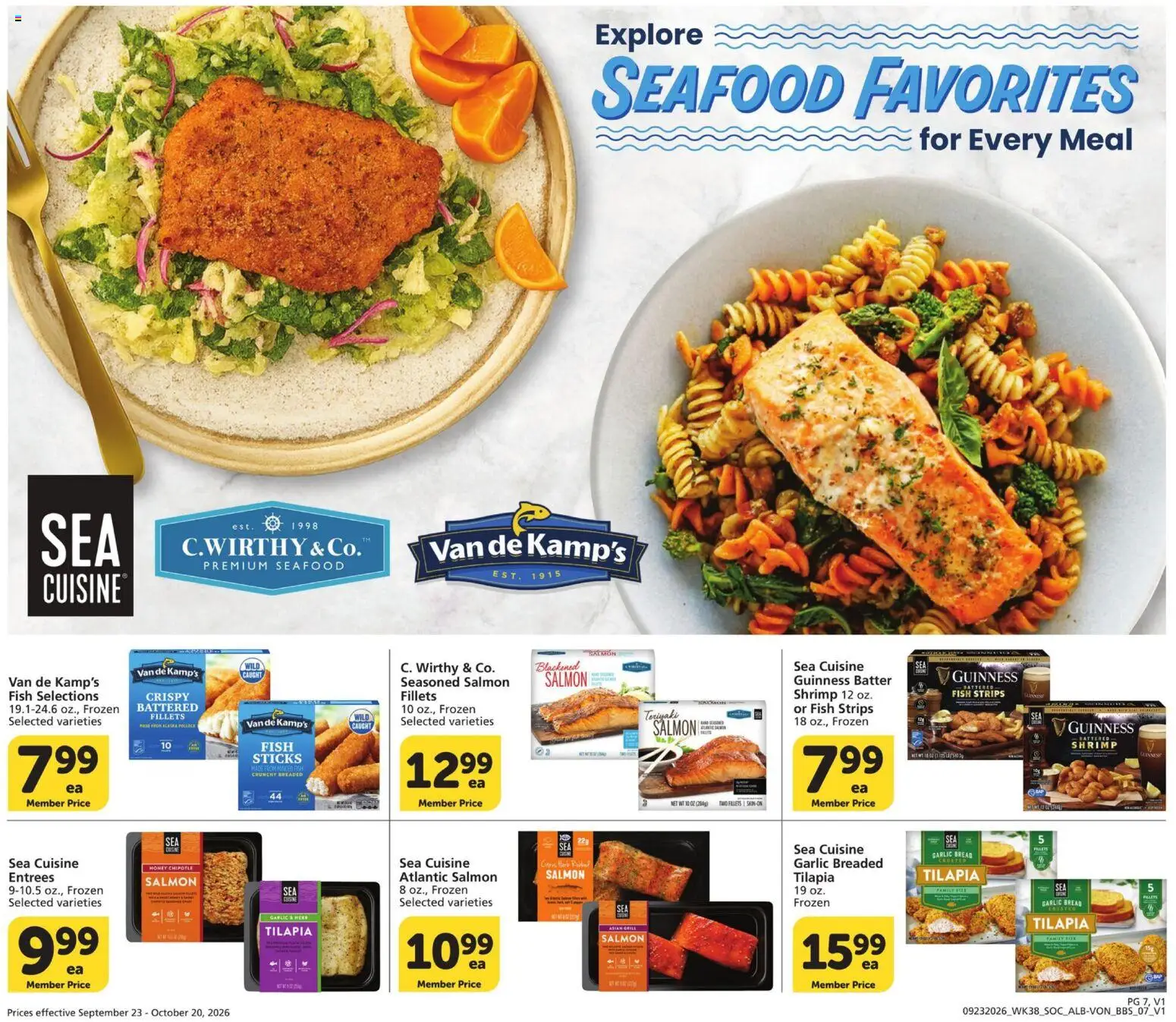 Vons Big Book of Savings - valid from 09/23/2026 | Page: 7 | Products: Shrimp, Fish, Tilapia, Salmon
