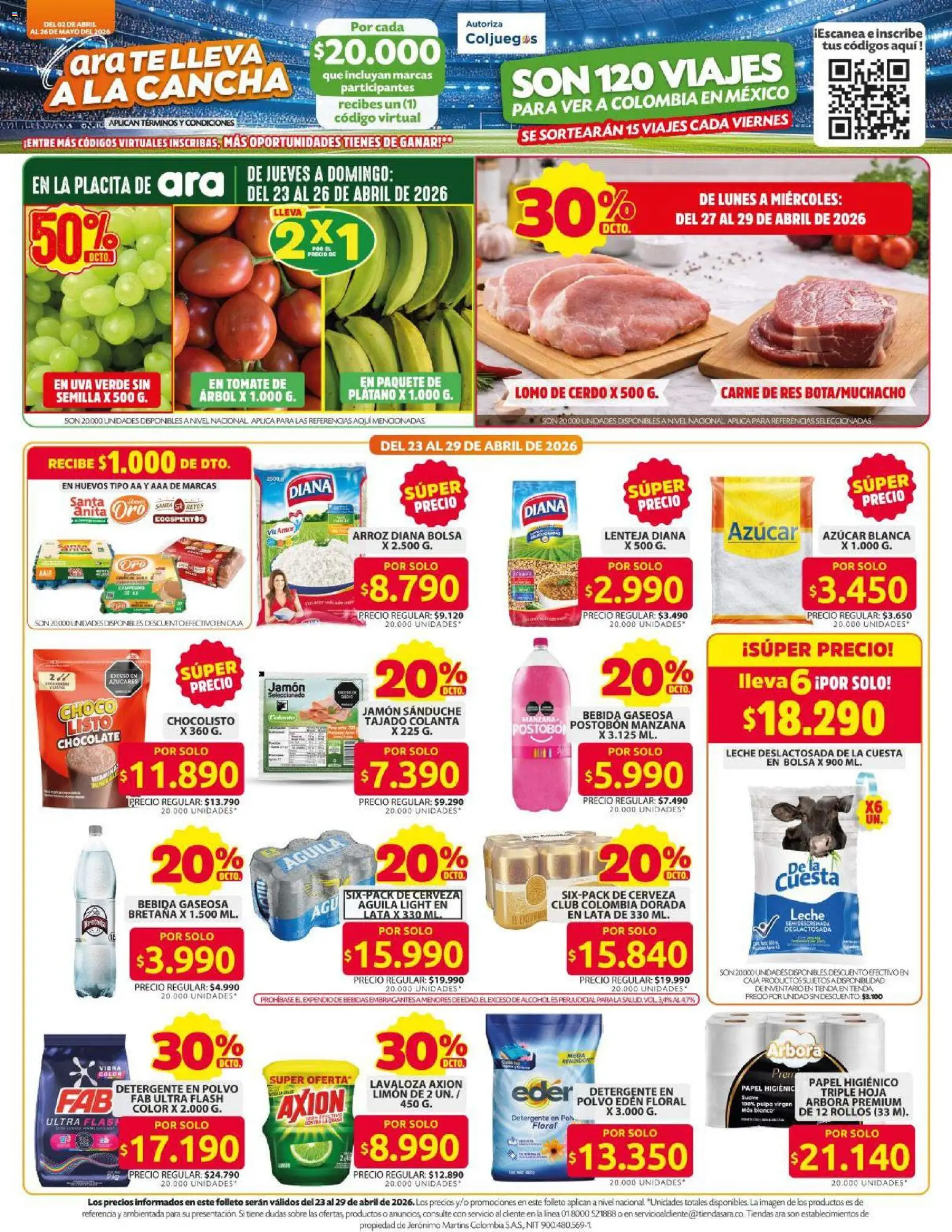 Ara revista - valida desde el 02.04.2026 | Página: 3 | Productos: Bolsa, Manzana, Uva, Chocolate