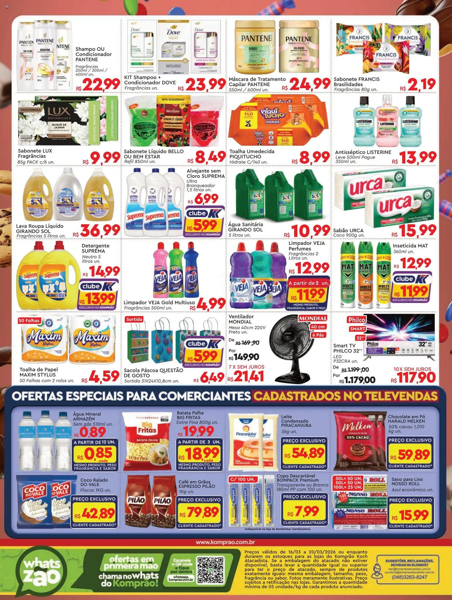 Komprao Atacadista Folheto - válido de 16.03.2026 | Página: 4 | Produtos: Sabão, Café, Tv, Água sanitária