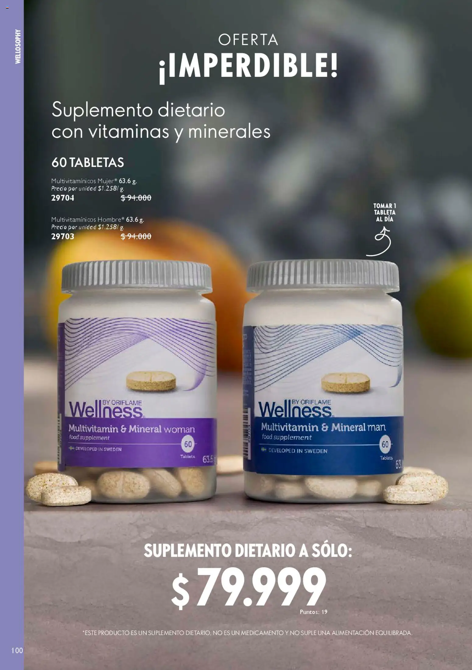 Oriflame revista - valida desde el 28.03.2026 | Página: 100 | Productos: Tableta, Suplemento dietario, Vitaminas