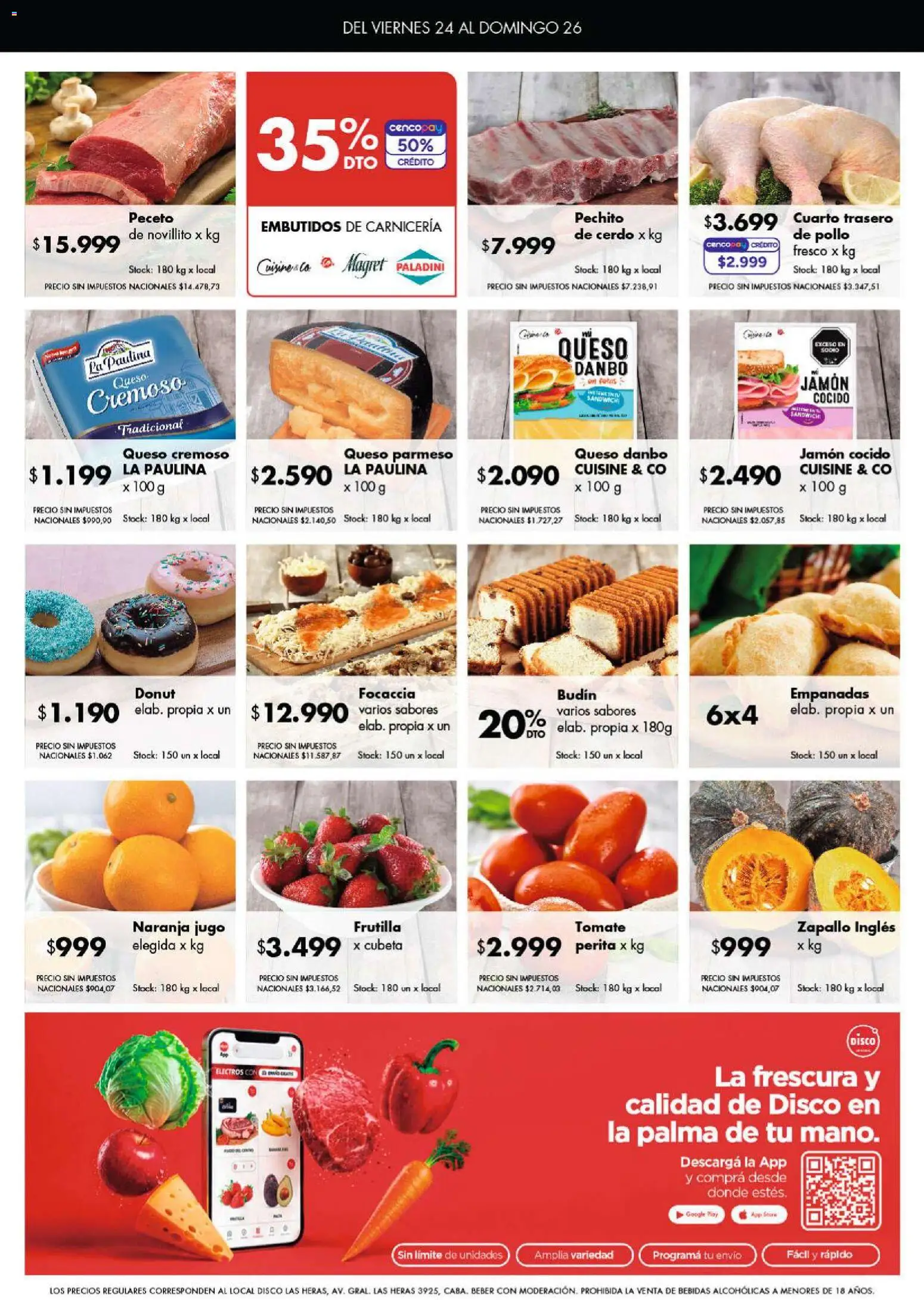 Disco - Ofertas | Córdoba │ válido desde el 23/07/2026 | Página: 8 | Productos: Jamón cocido, Budín, Jamón, Cerdo